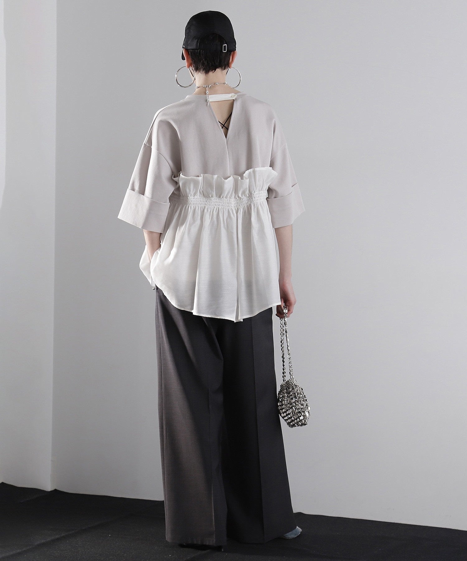 ドッキングフリルカットソー