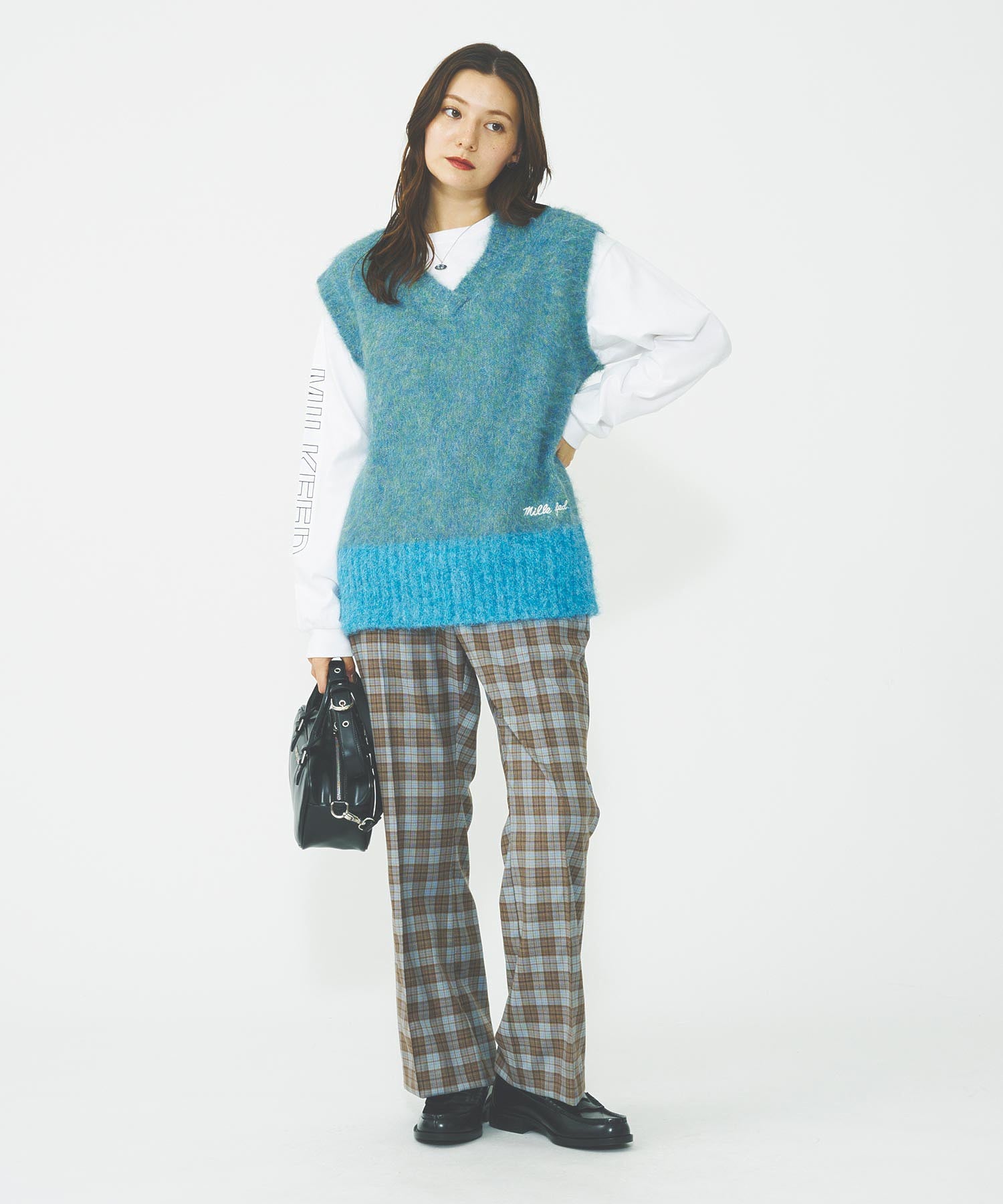 PLAID FLARED PANTS