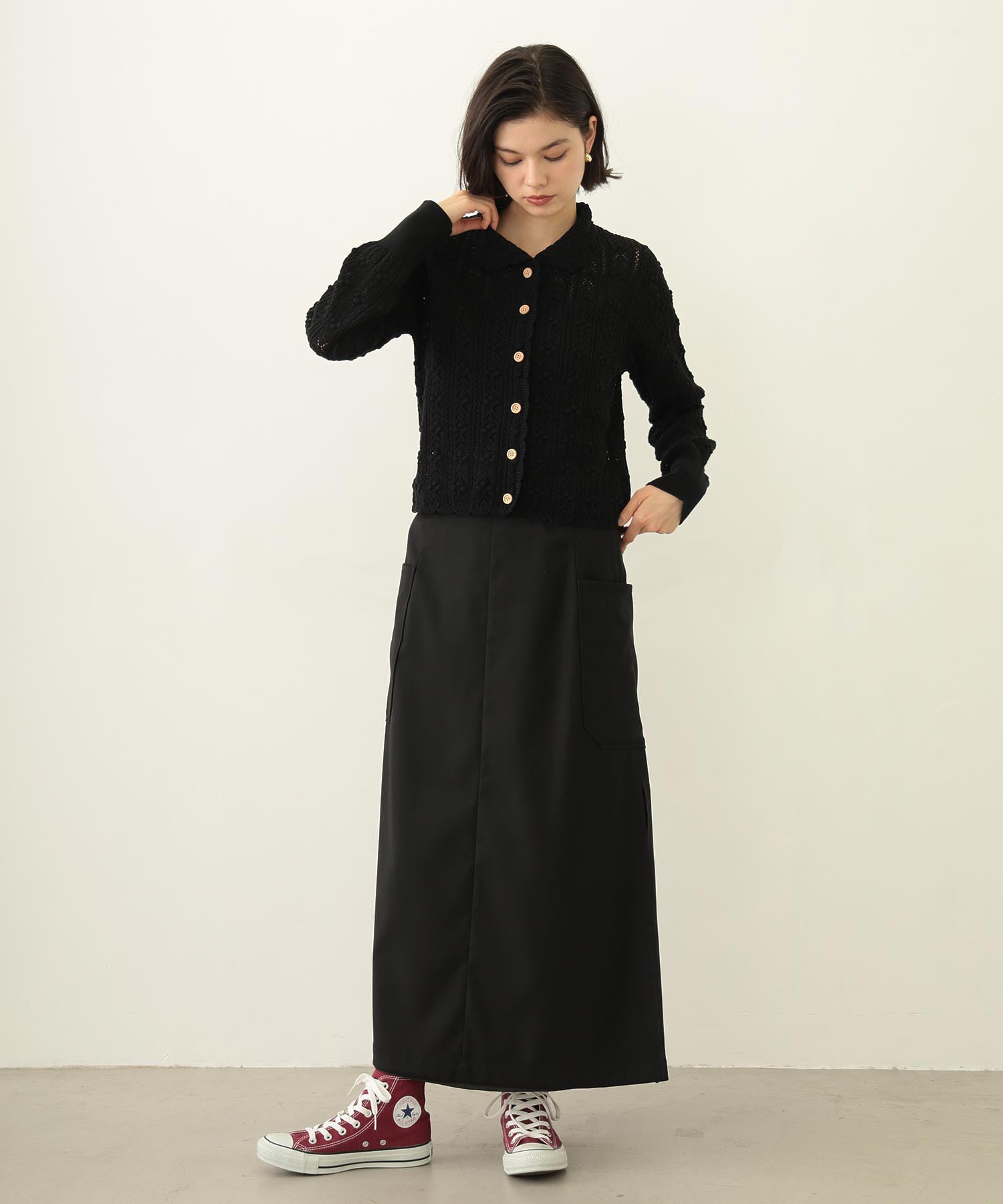 OPENWORK KNIT CARDIGAN