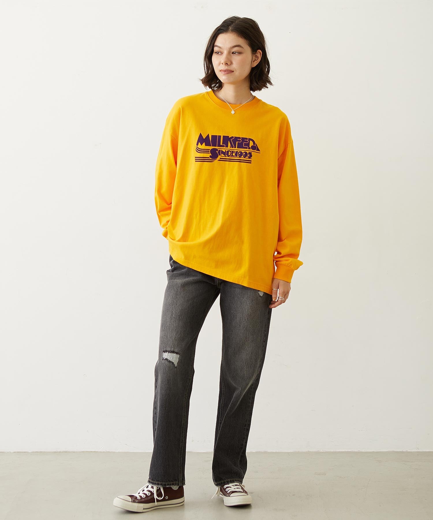 LOGO FLOCK PRINT L/S TEE