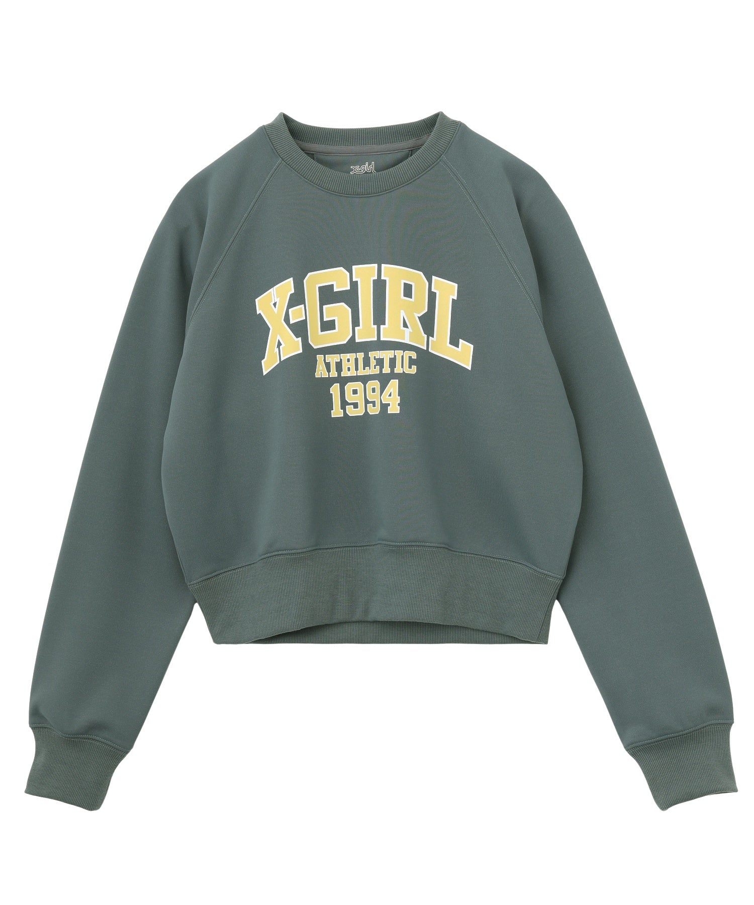 COLLEGE LOGO SHORT CREWNECK SWEATSHIRT