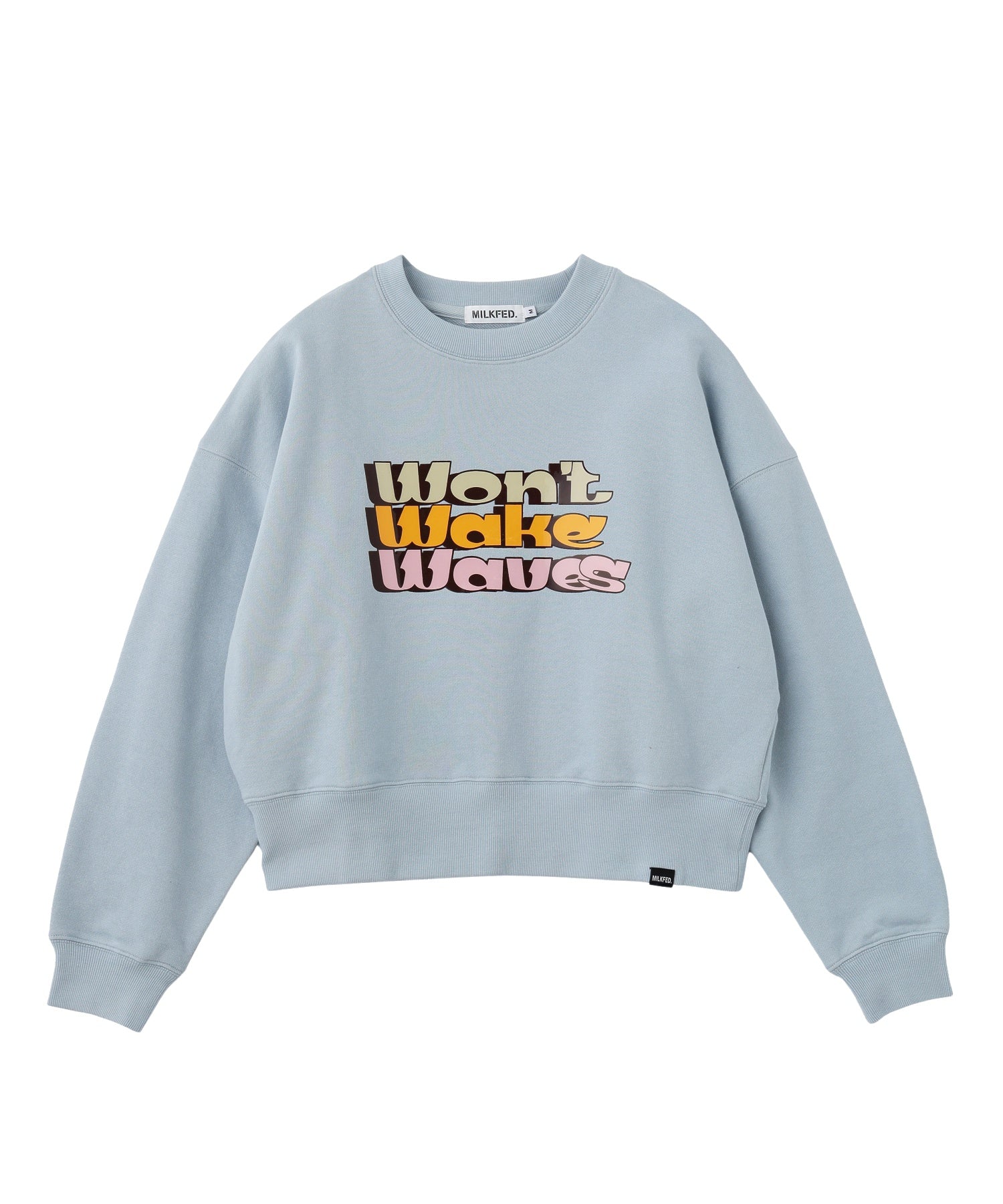 THREE-TIERED LOGO CLEAR PRINT SHORT CREW SWEAT