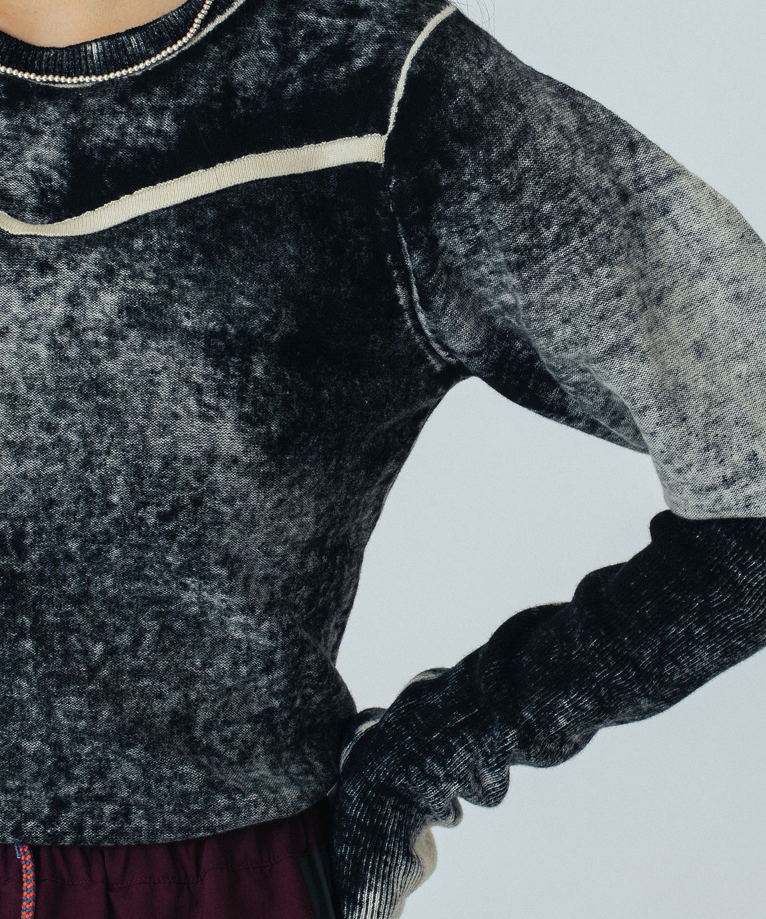 mici/VOLUME SLEEVE KNIT TOP