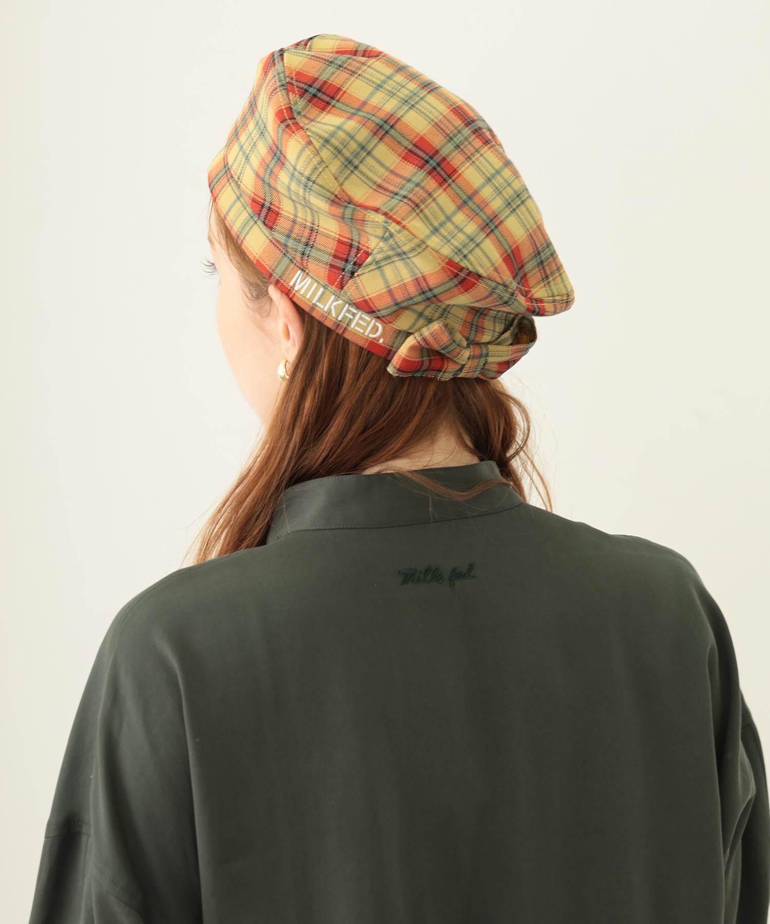 LOGO PLAID BERET