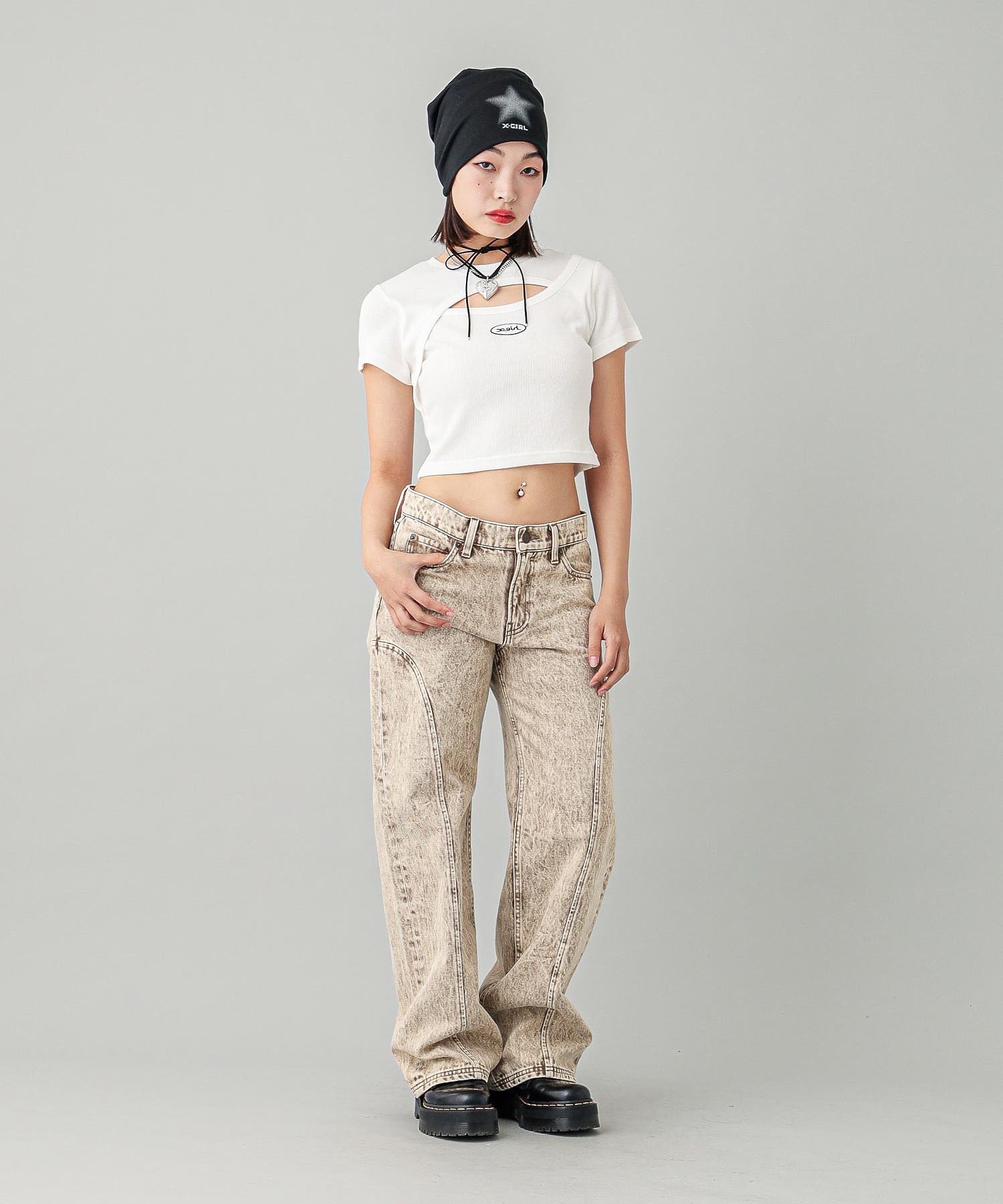 SEAM STRAIGHT LEG PANTS