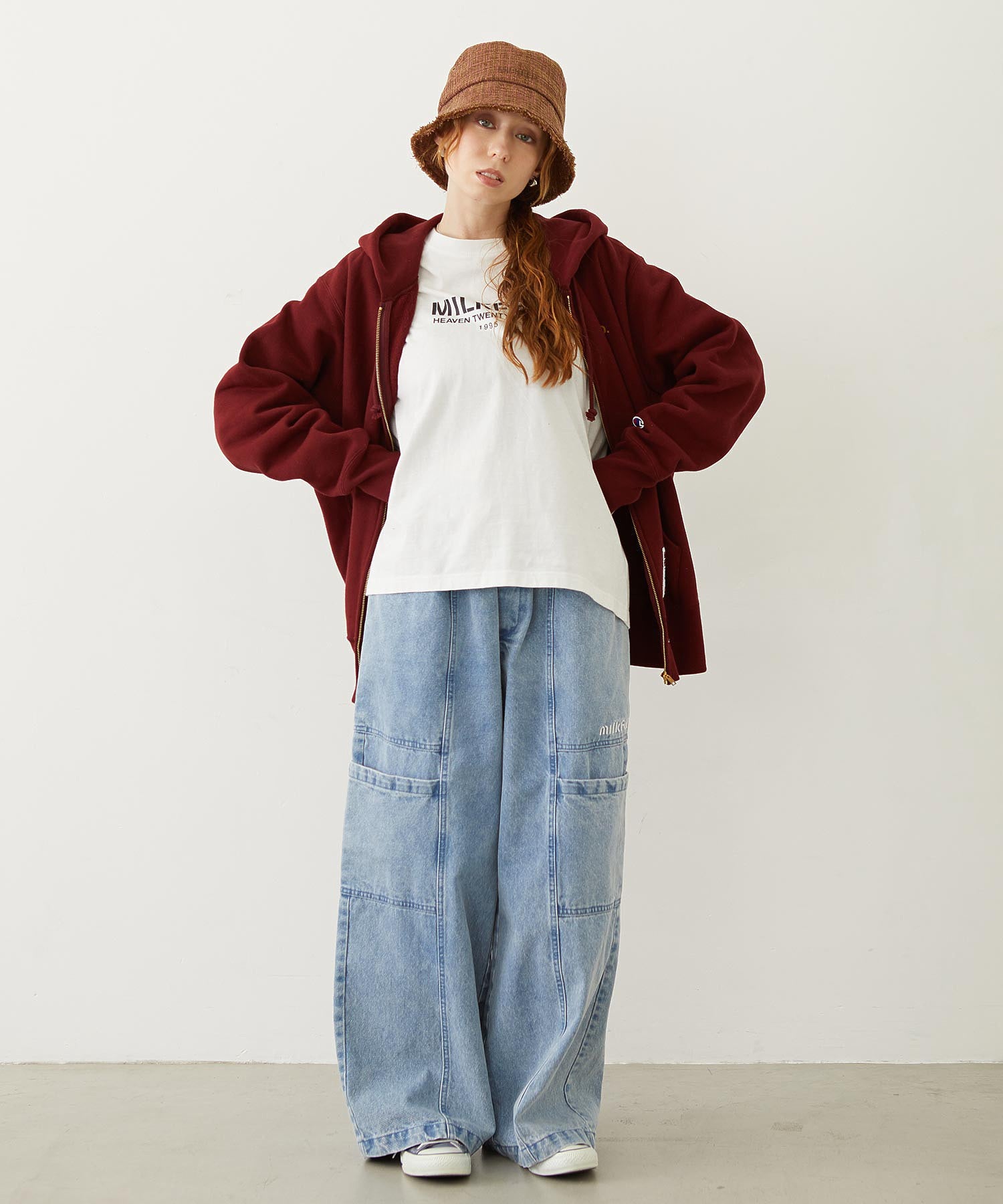 TWEED FRINGE BUCKET HAT