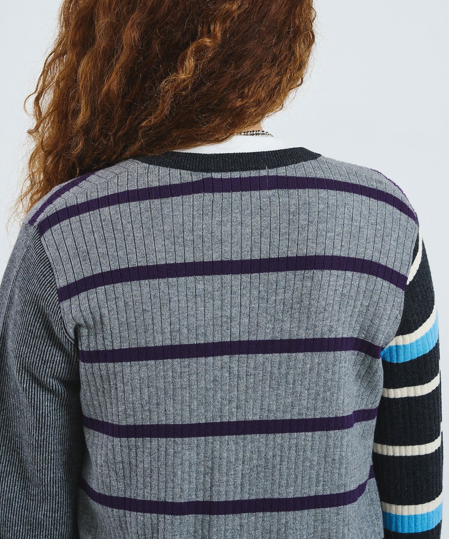 CREOLME/MULTI STRIPE KNIT CARDIGAN
