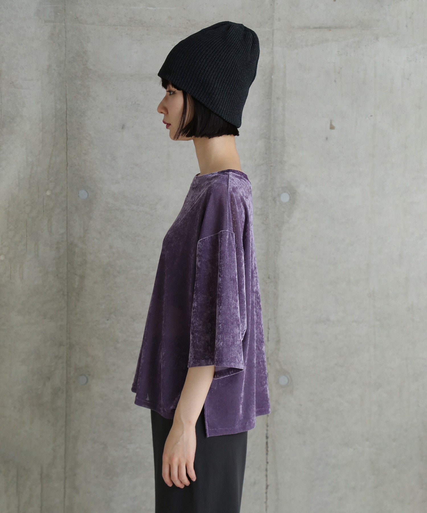 CHIGNON/ベロアメッシュTシャツ