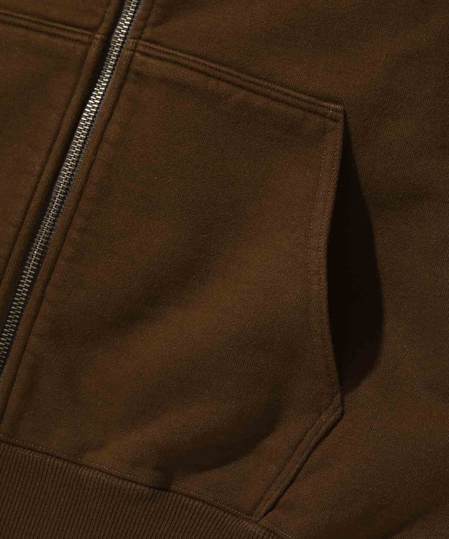 BACKSIDE SLANTED OG ZIP HOODED SWEATSHIRT