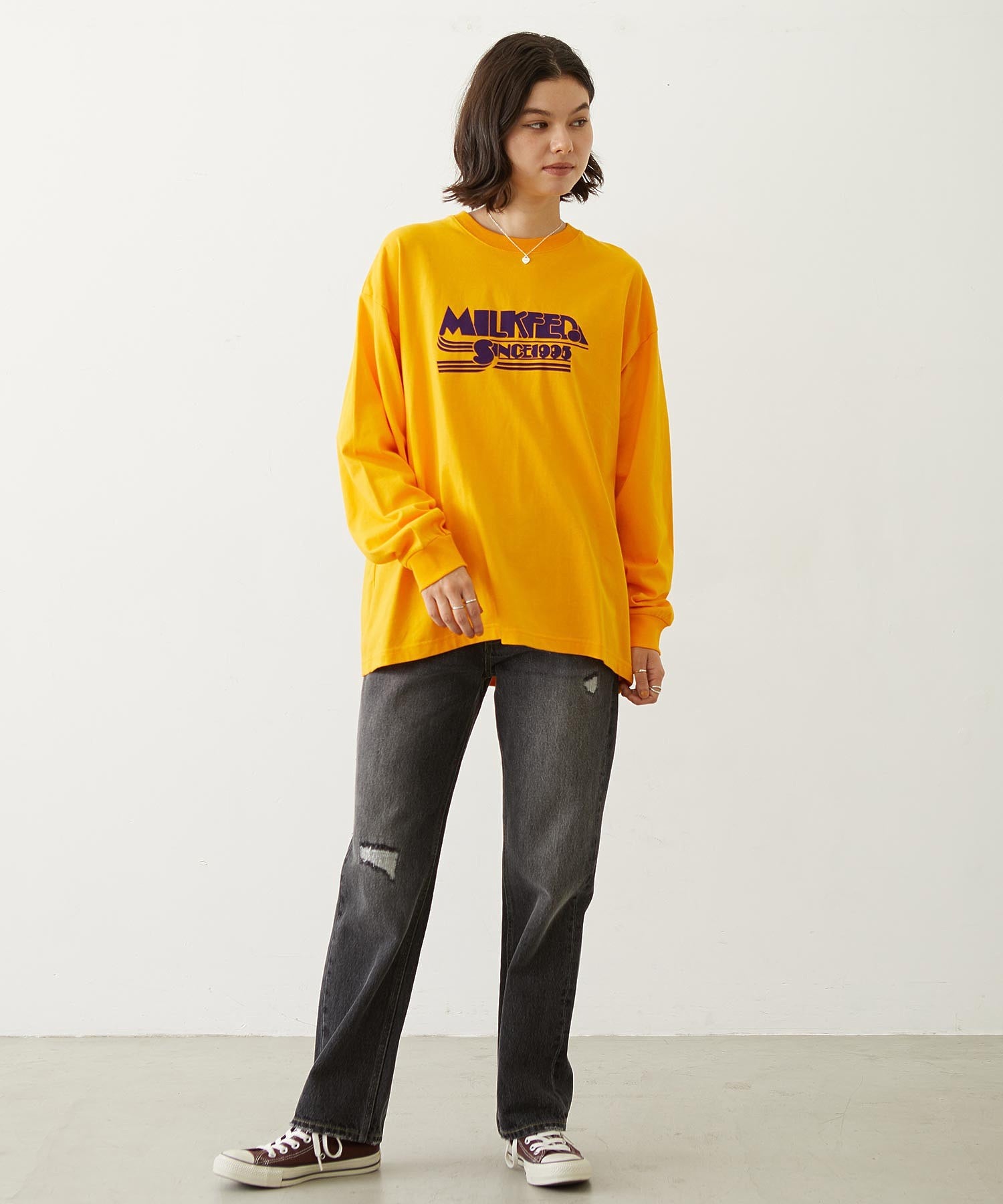 LOGO FLOCK PRINT L/S TEE
