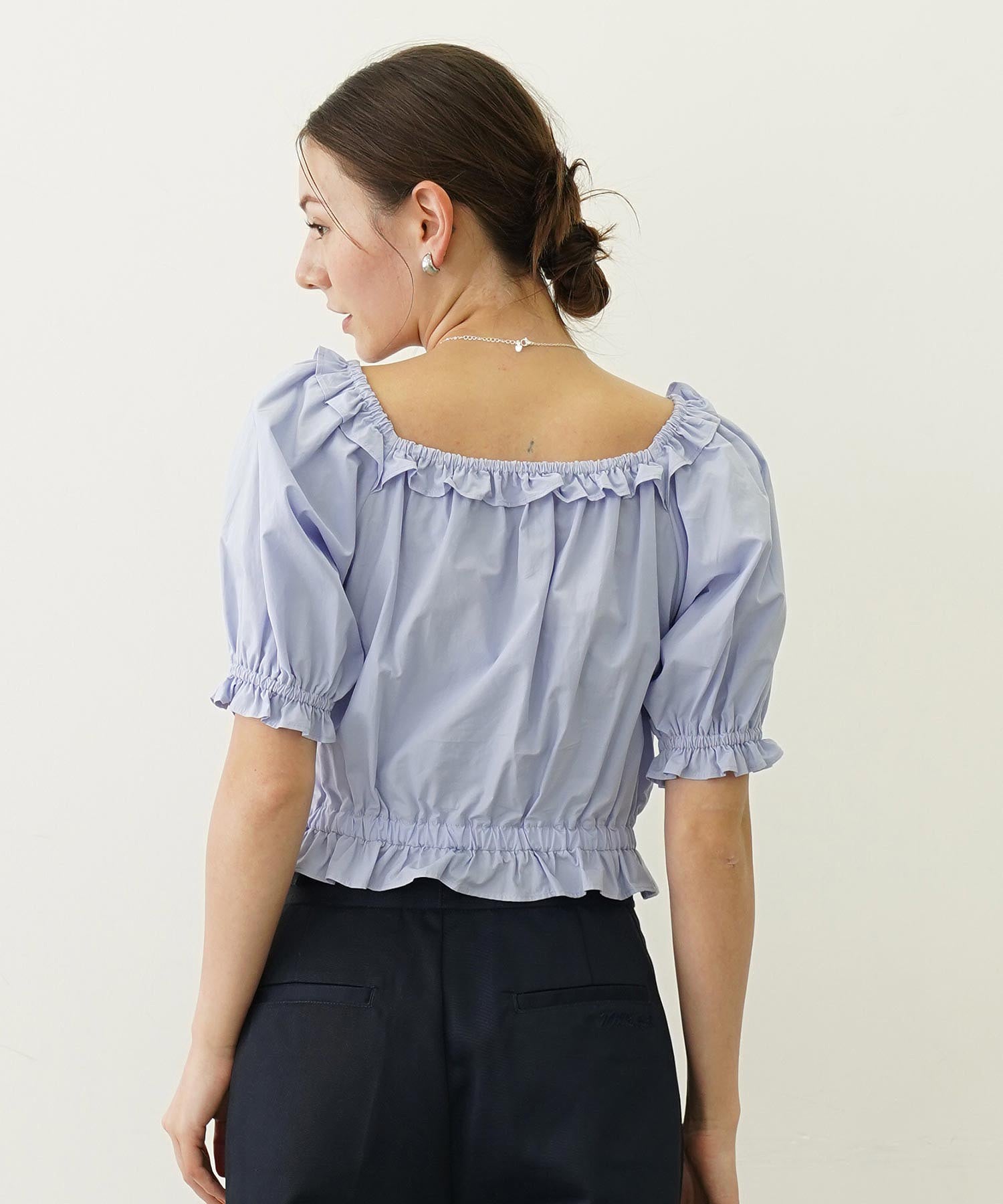 SQUARE NECK PUFF SLEEVE BLOUSE