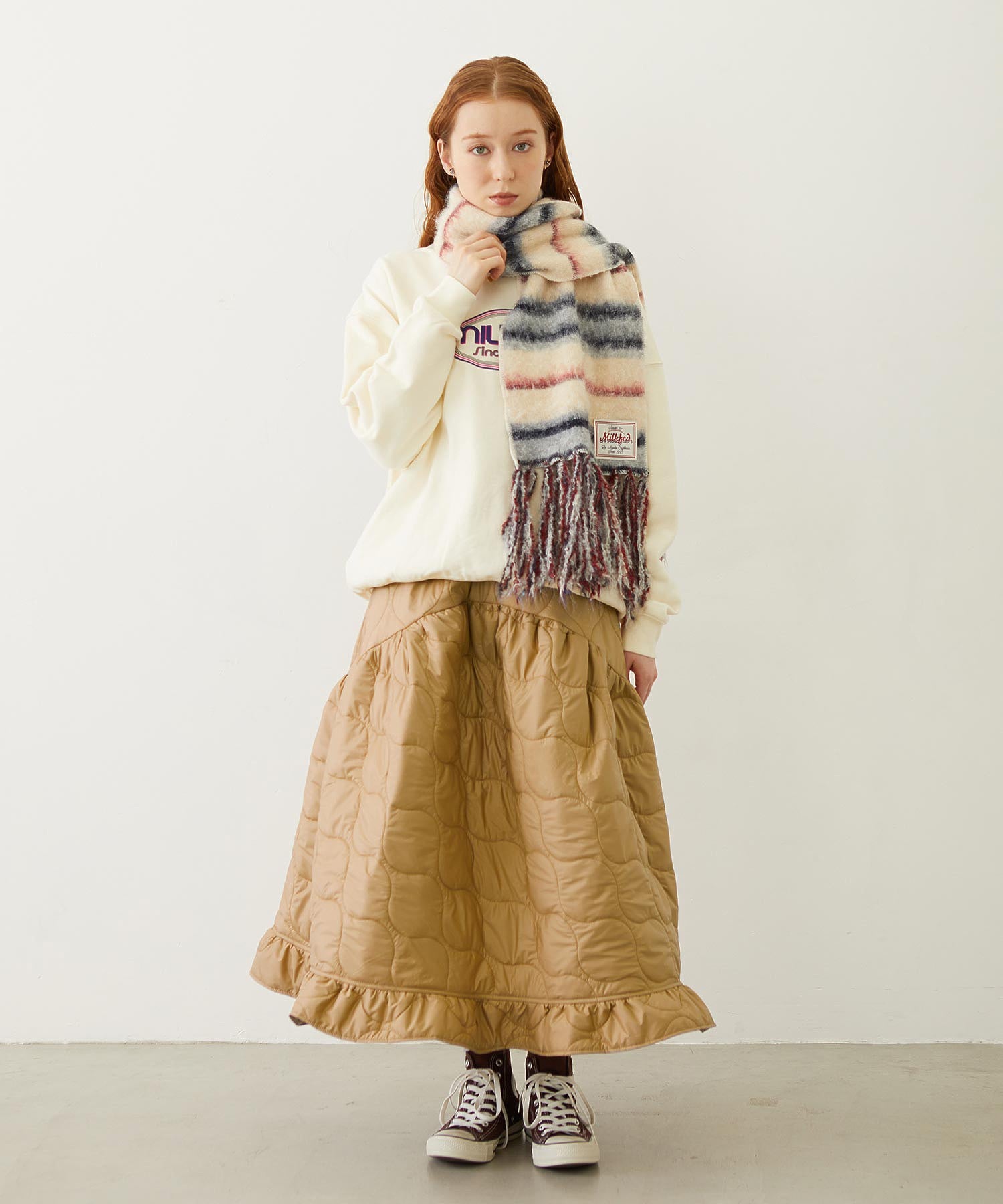 QUILTED FLARED SKIRT