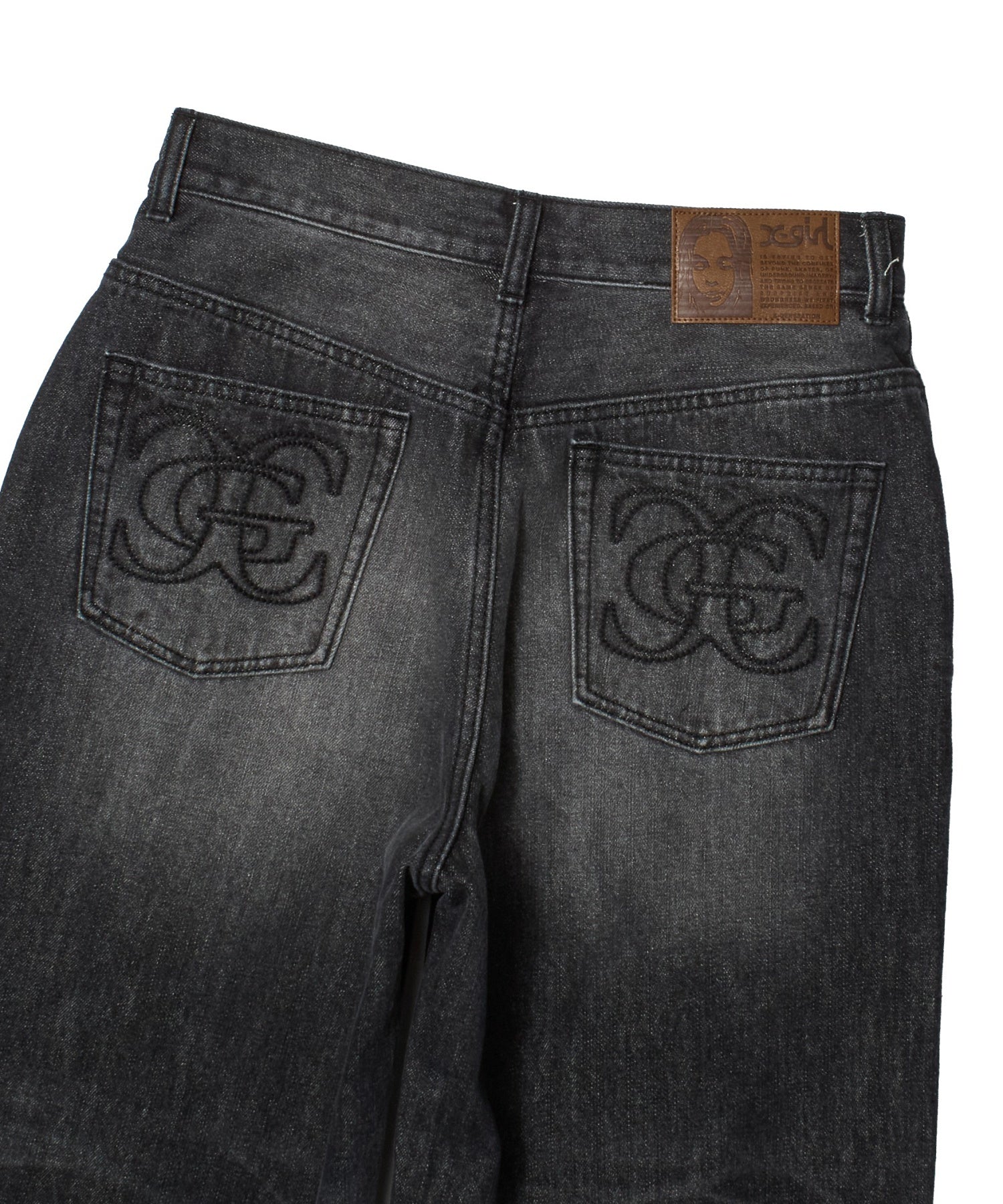 FADED WIDE LEG FLARE DENIM PANTS