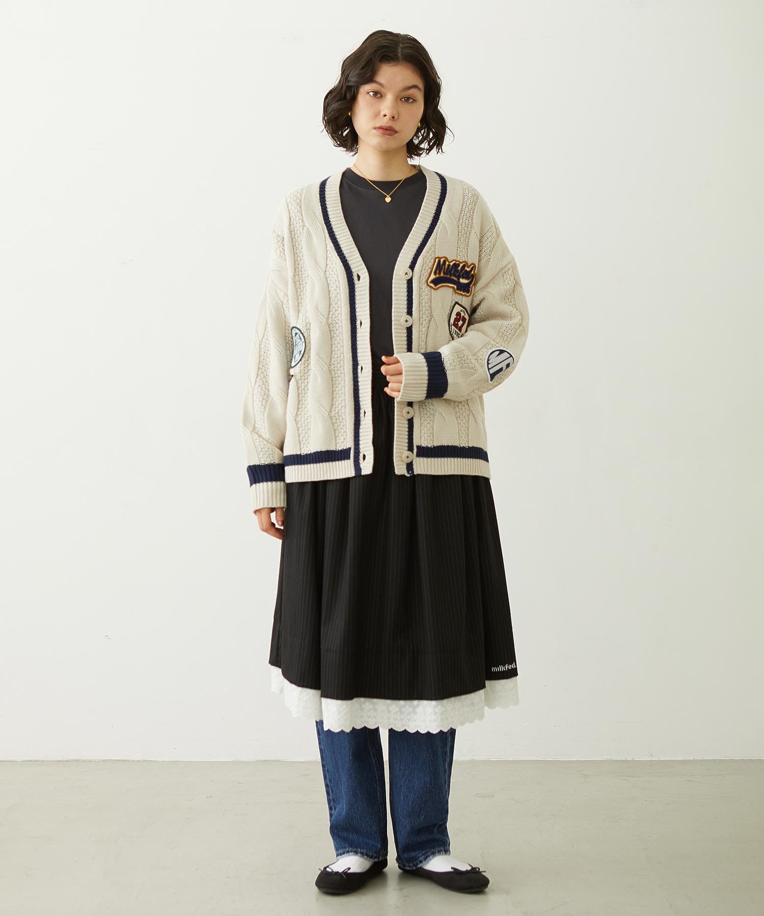 CRICKET KNIT PATCH CARDIGAN