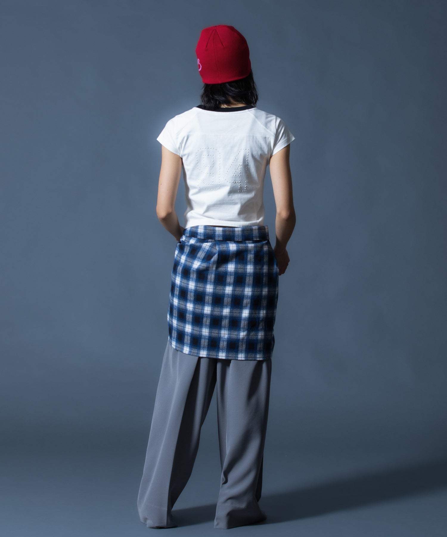 CURVED CUT PANELED PANTS