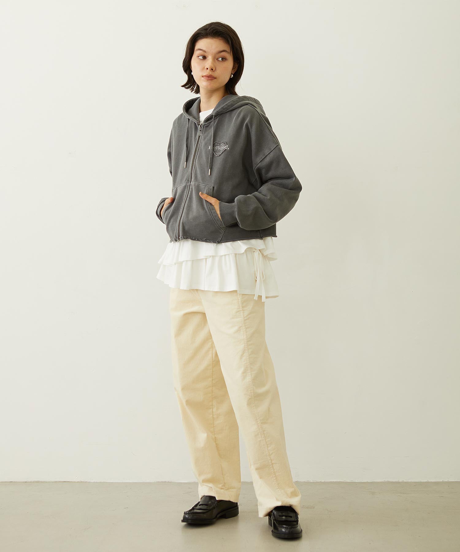 ASYMMETRIC FRILL TOP