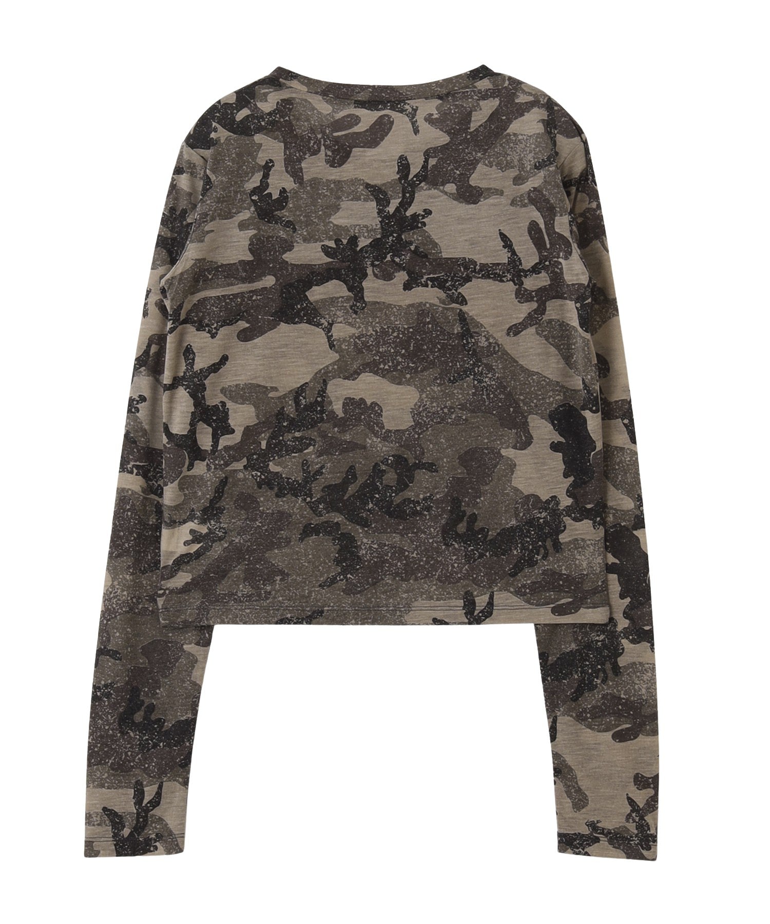 FADED CAMO SHEER L/S TOP