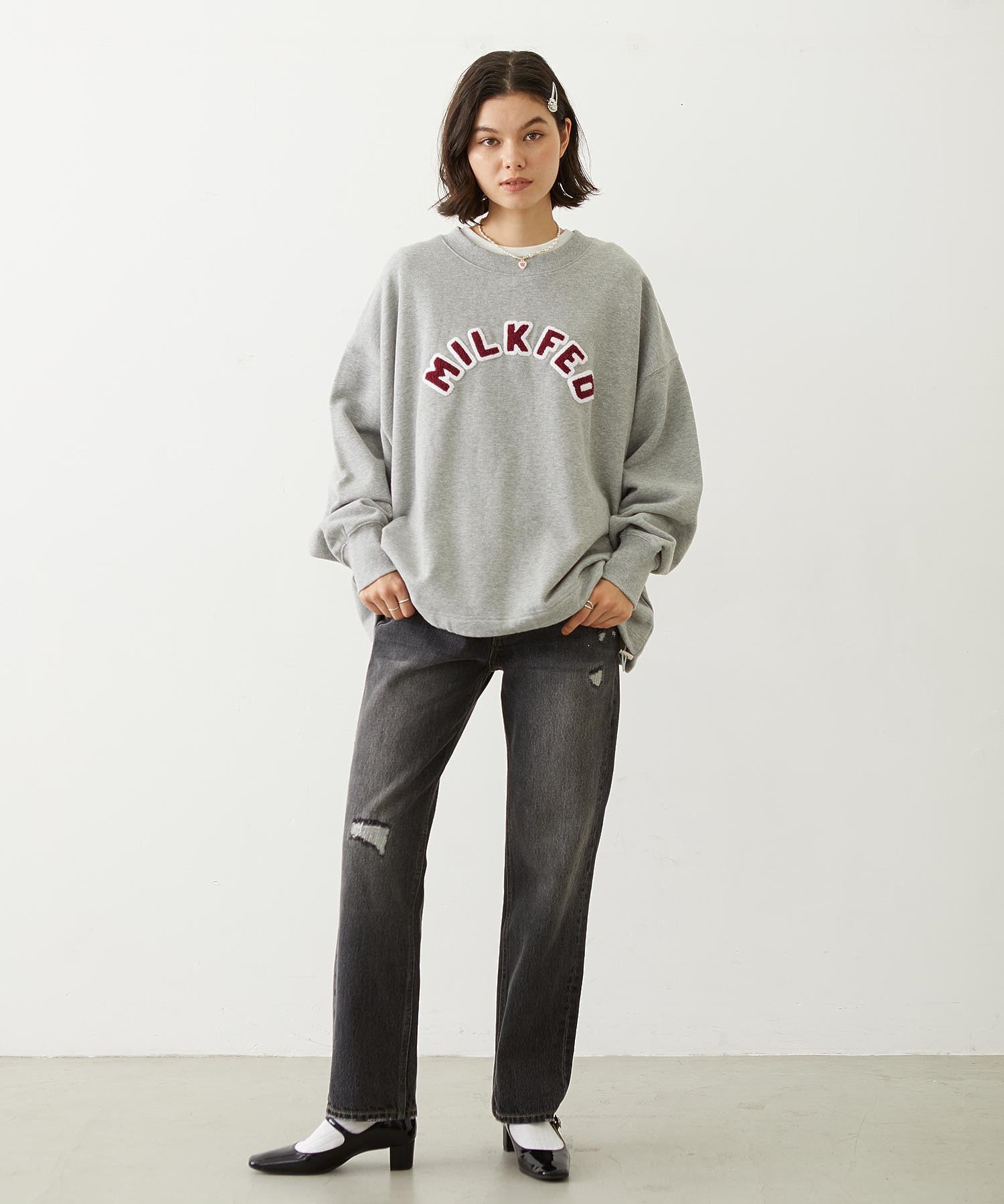 PATCH DRAWSTRING BIG SWEAT TOP