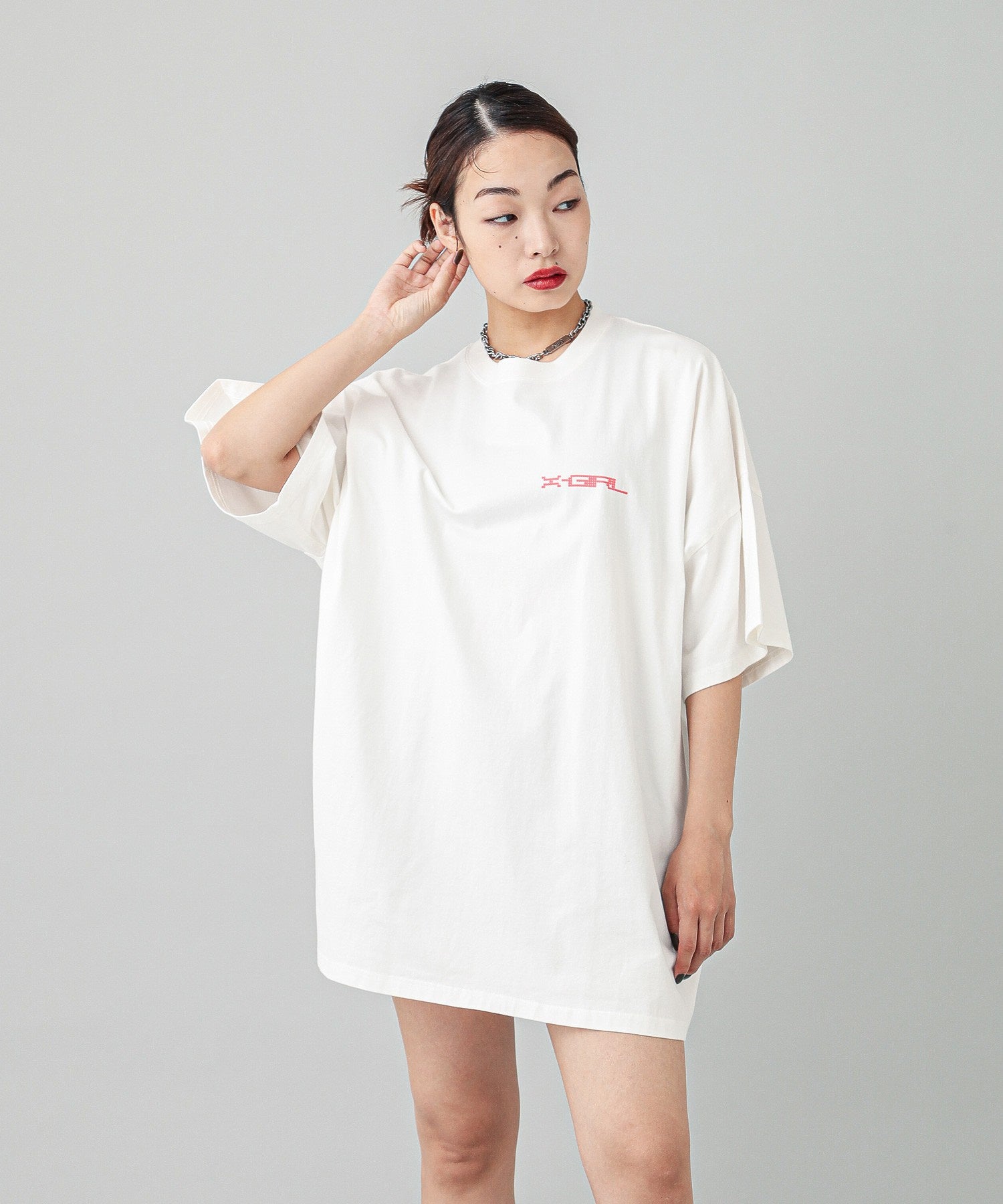 FAINT PRINTED S/S TEE DRESS