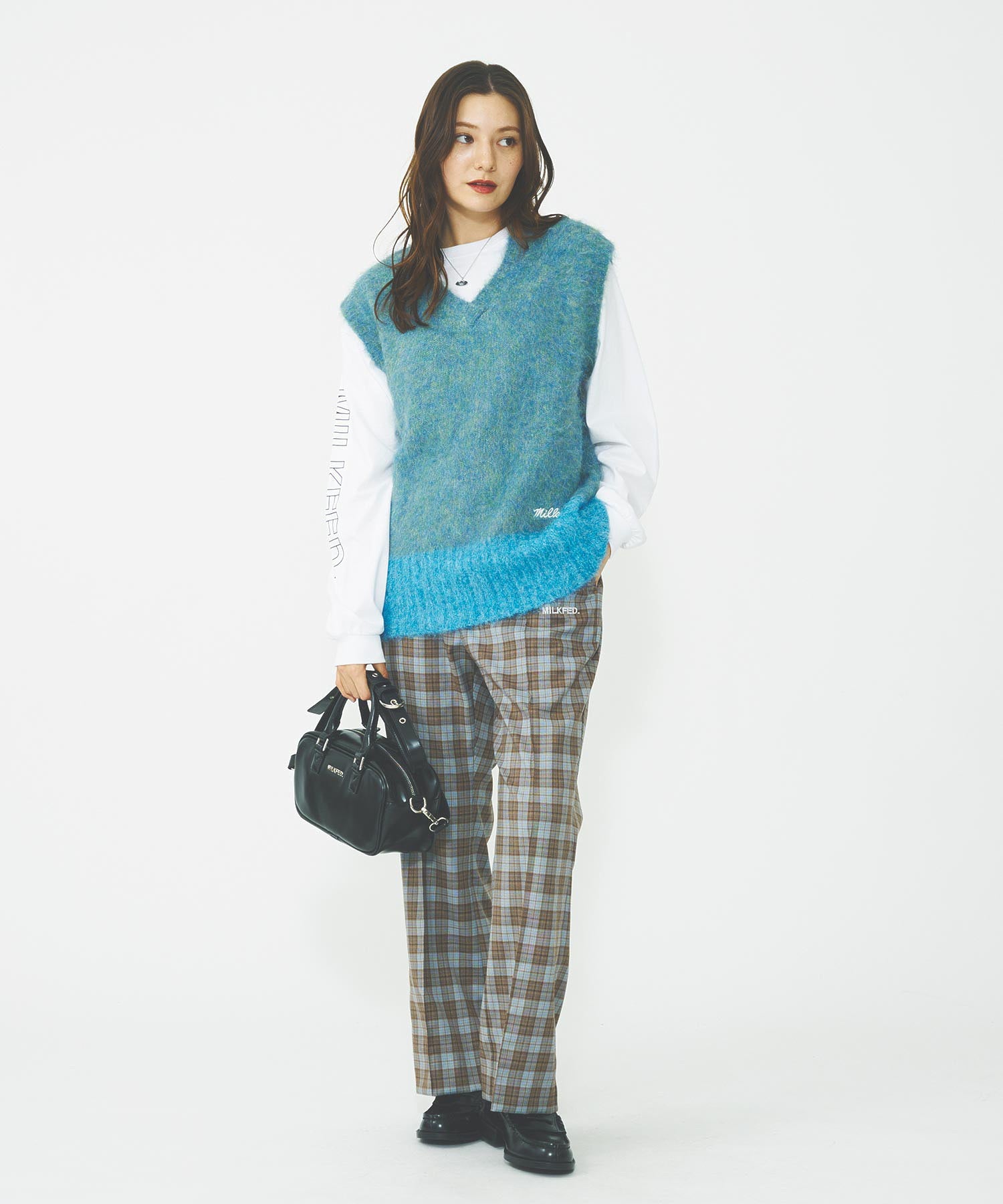 PLAID FLARED PANTS