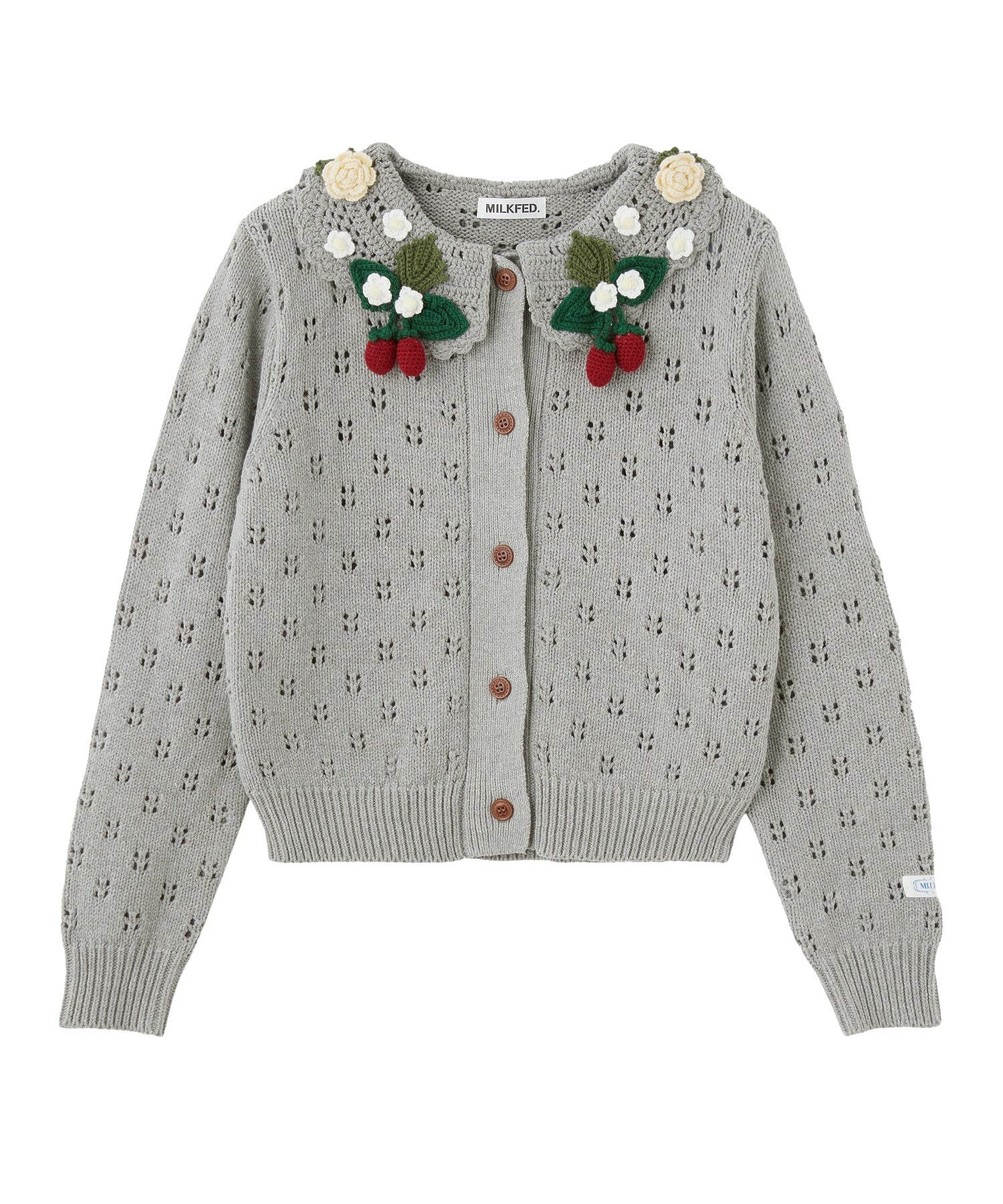 STRAWBERRY FLOWER KNIT CARDIGAN