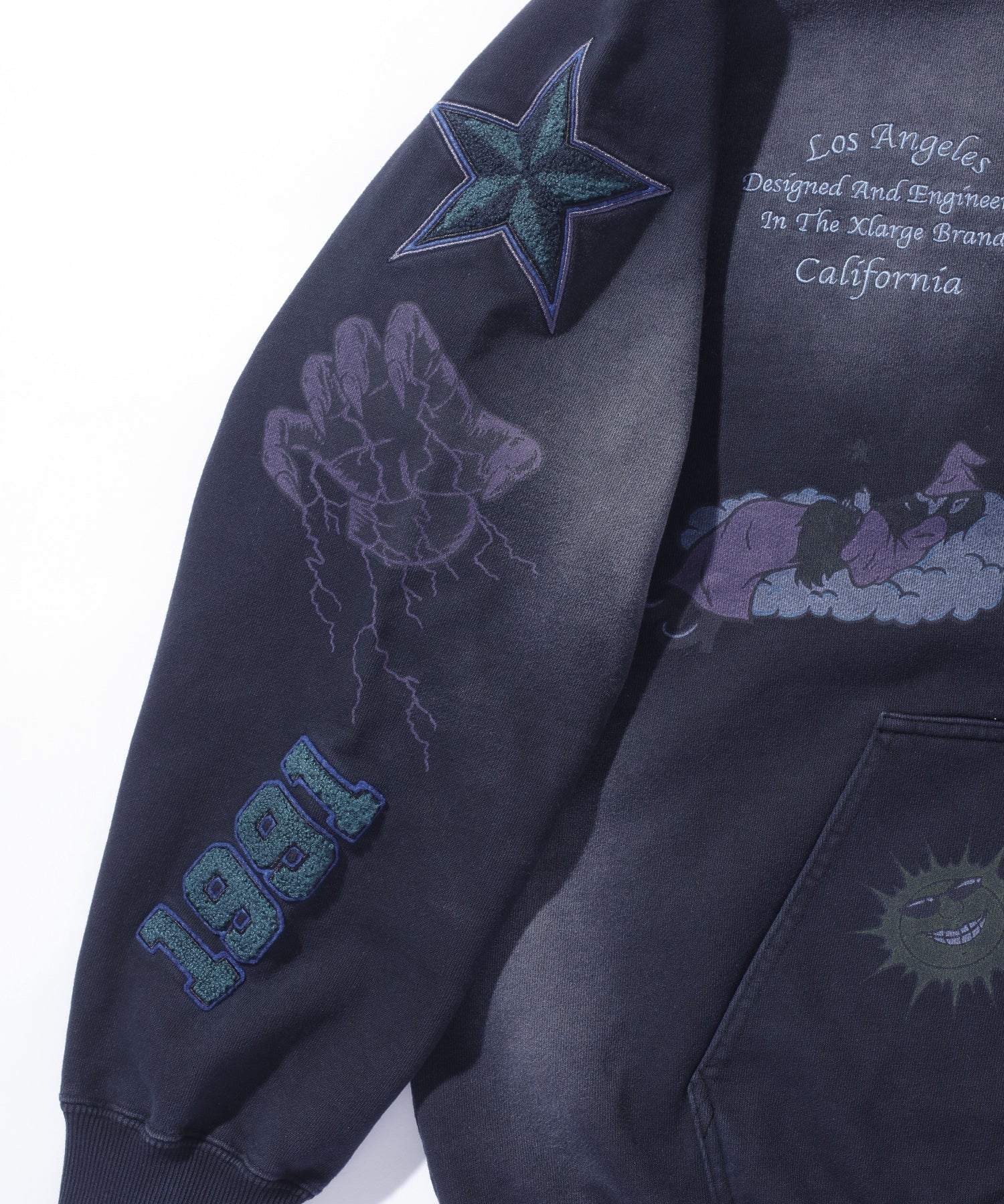 MULTI LOGO ZIP UP HOODED SWEATSHIRT