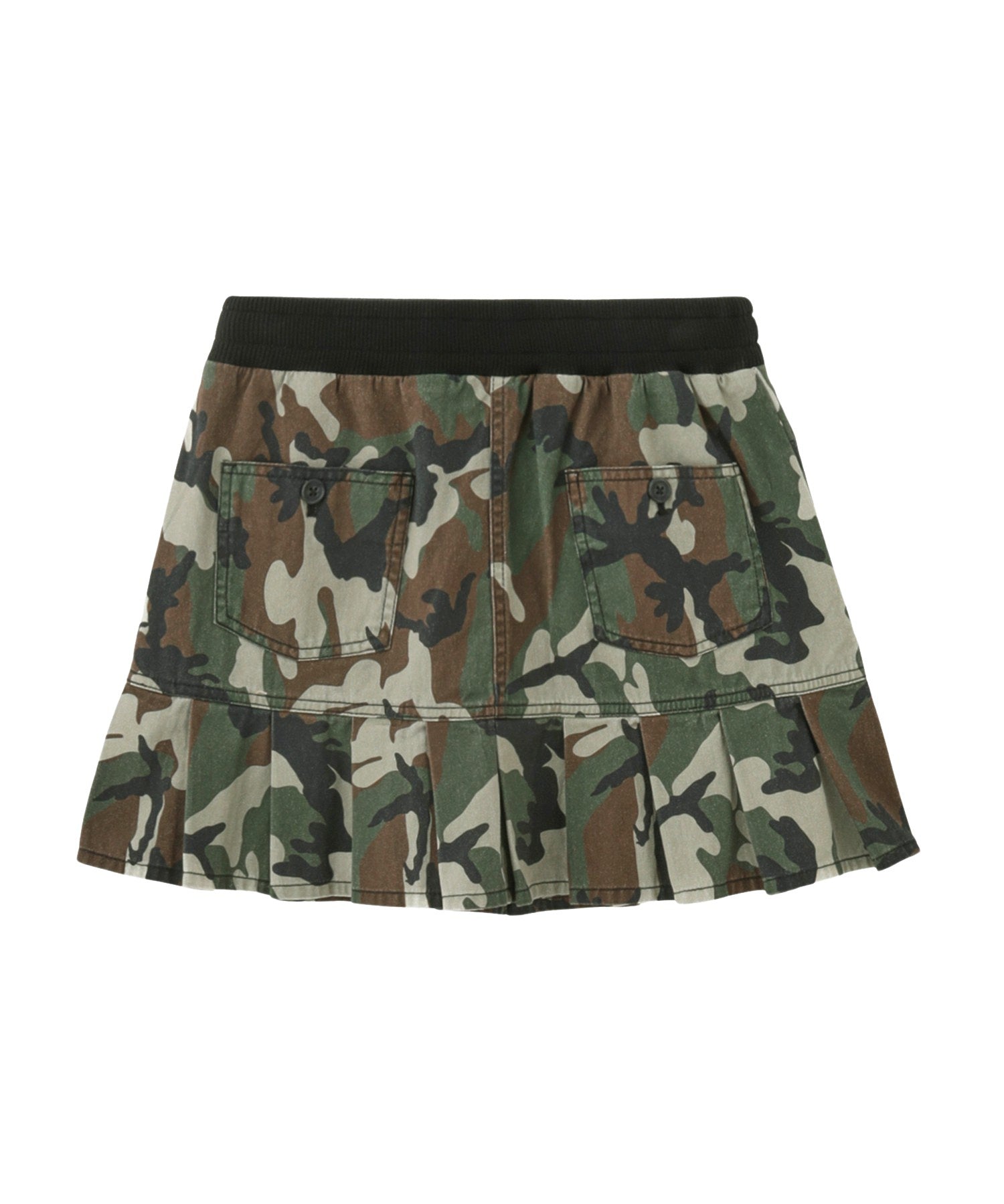 WAIST RIB PLEATED MINI SKIRT