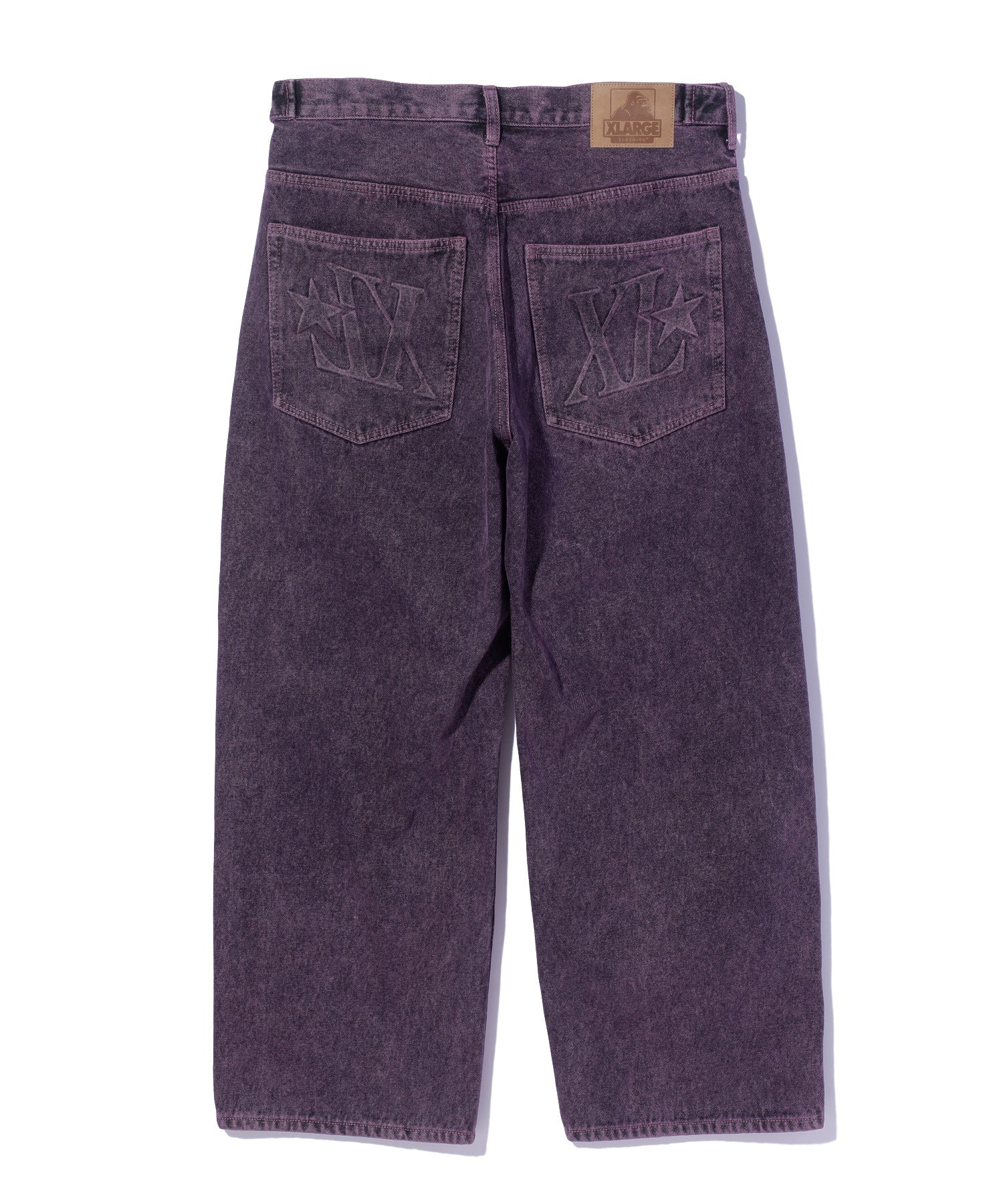 EMBOSSED DENIM PANTS