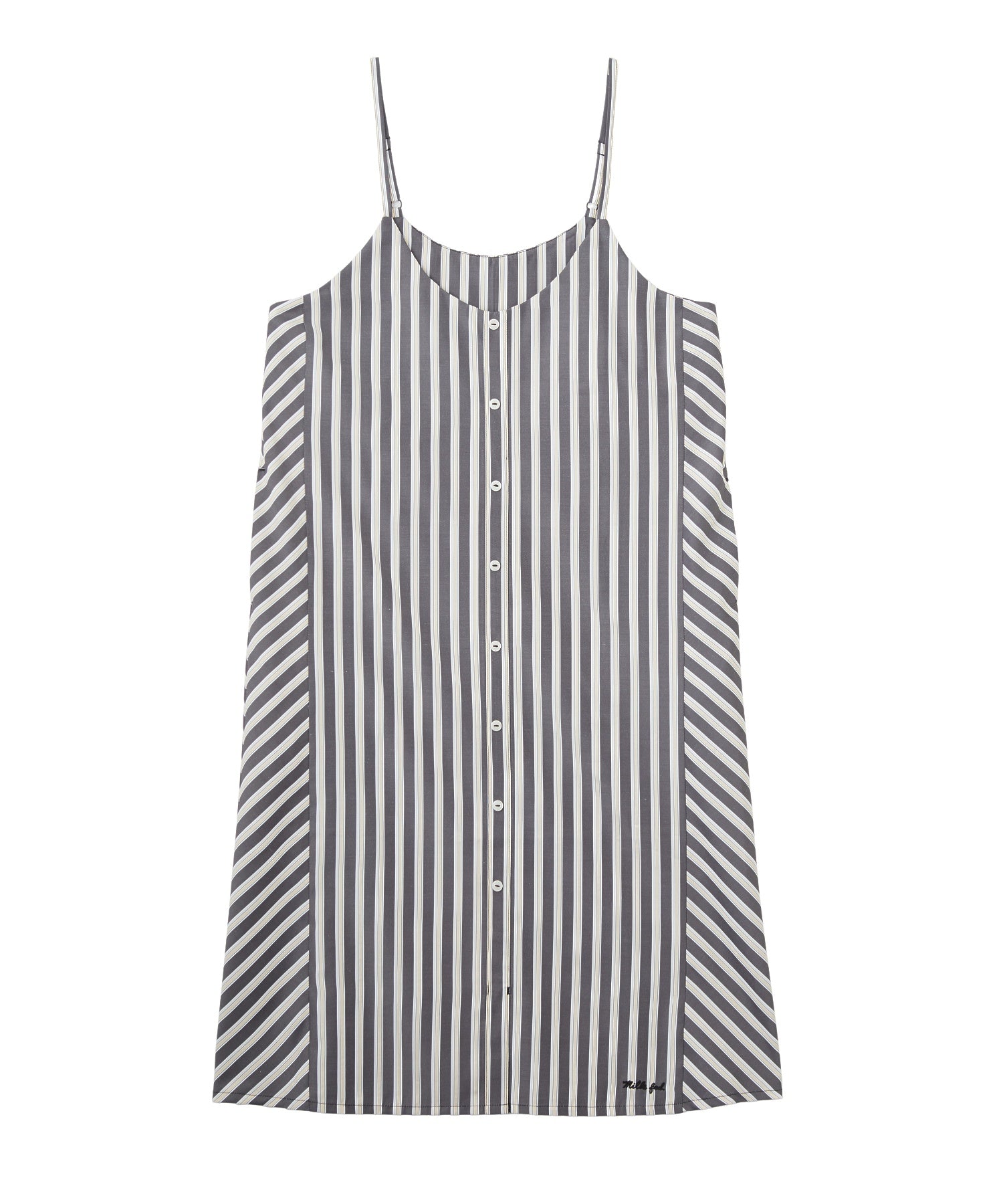 BIAS-CUT STRIPED CAMI DRESS