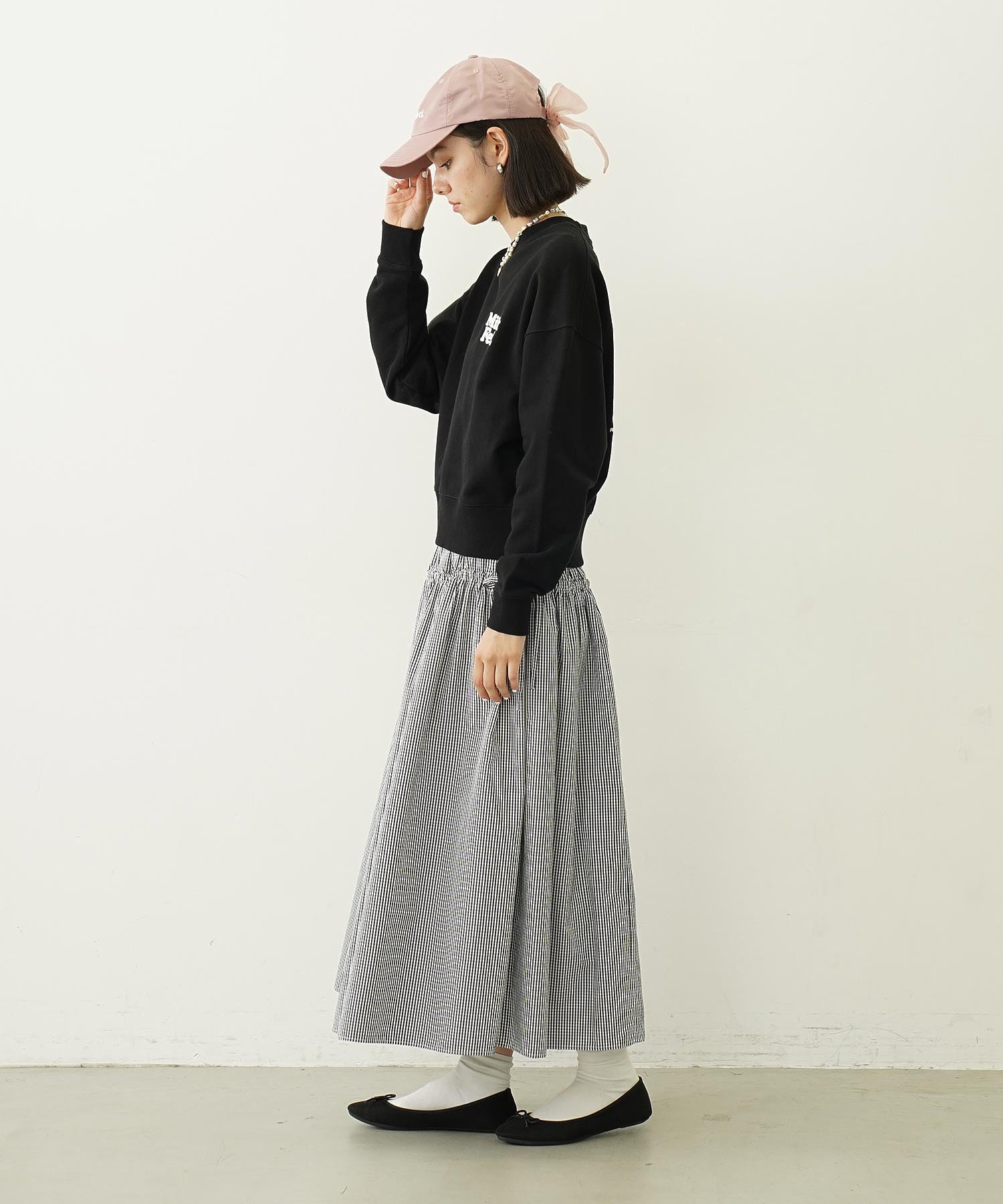 GINGHAM CHECK VOLUME SKIRT