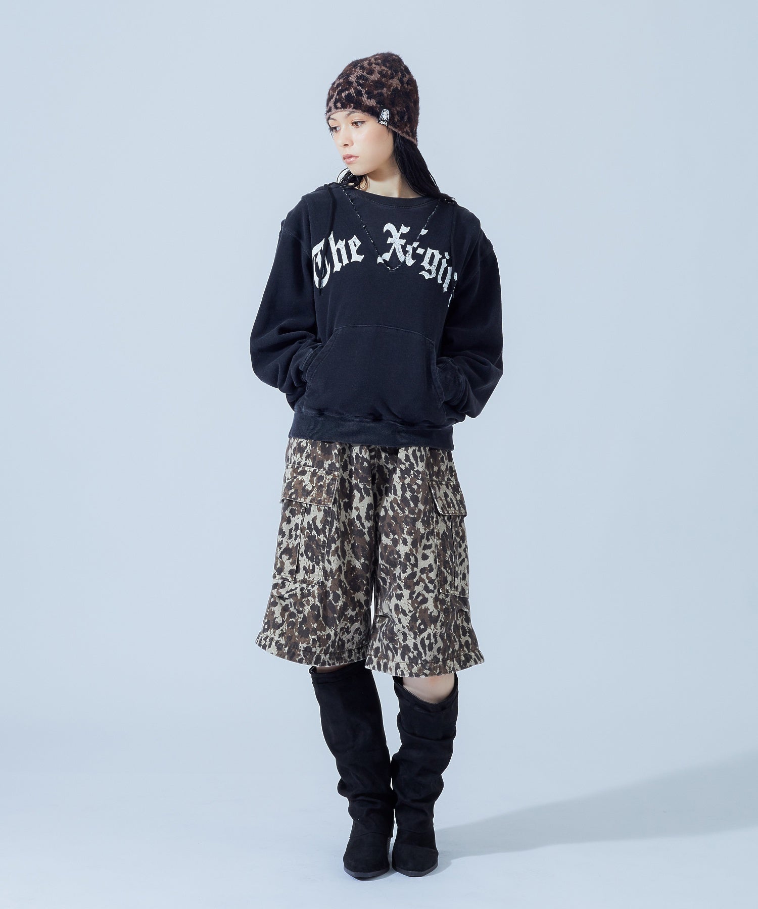 JERSEY MIX 2WAY WIDE LEG CARGO PANTS
