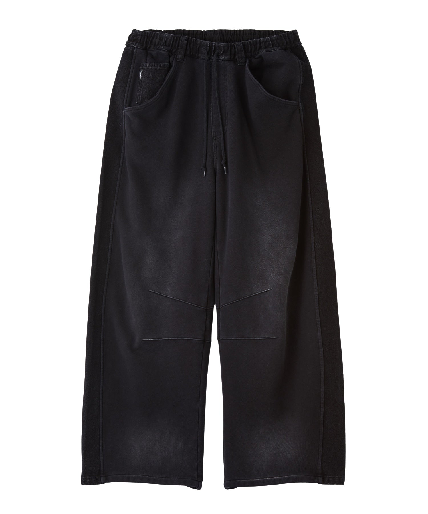 DENIM PANELED WIDE BAGGY SWEATPANTS