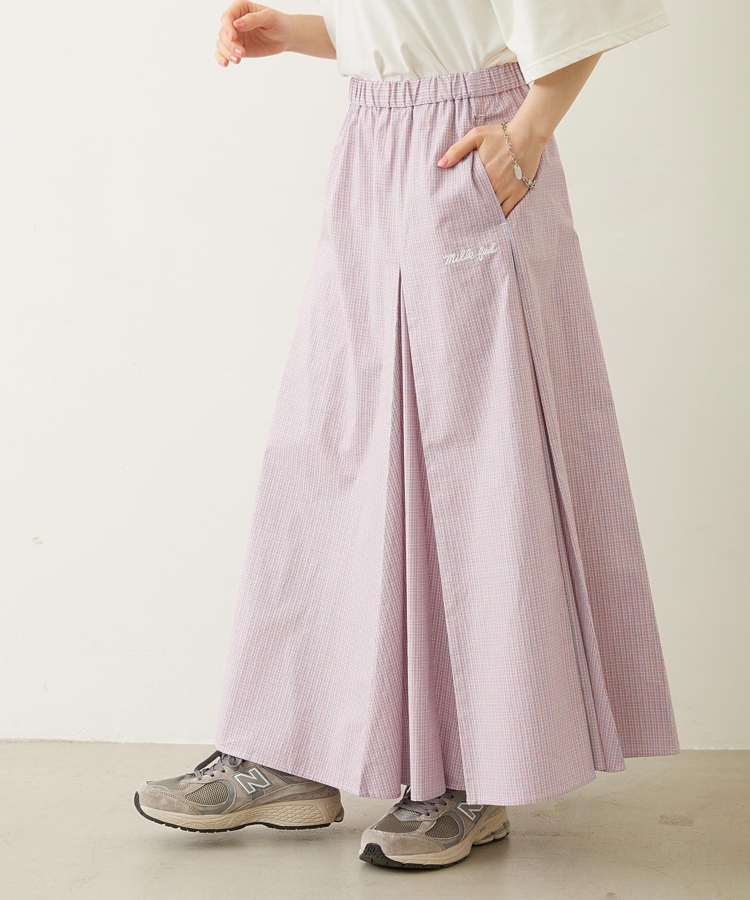 PLAID PATTERN LONG SKIRT