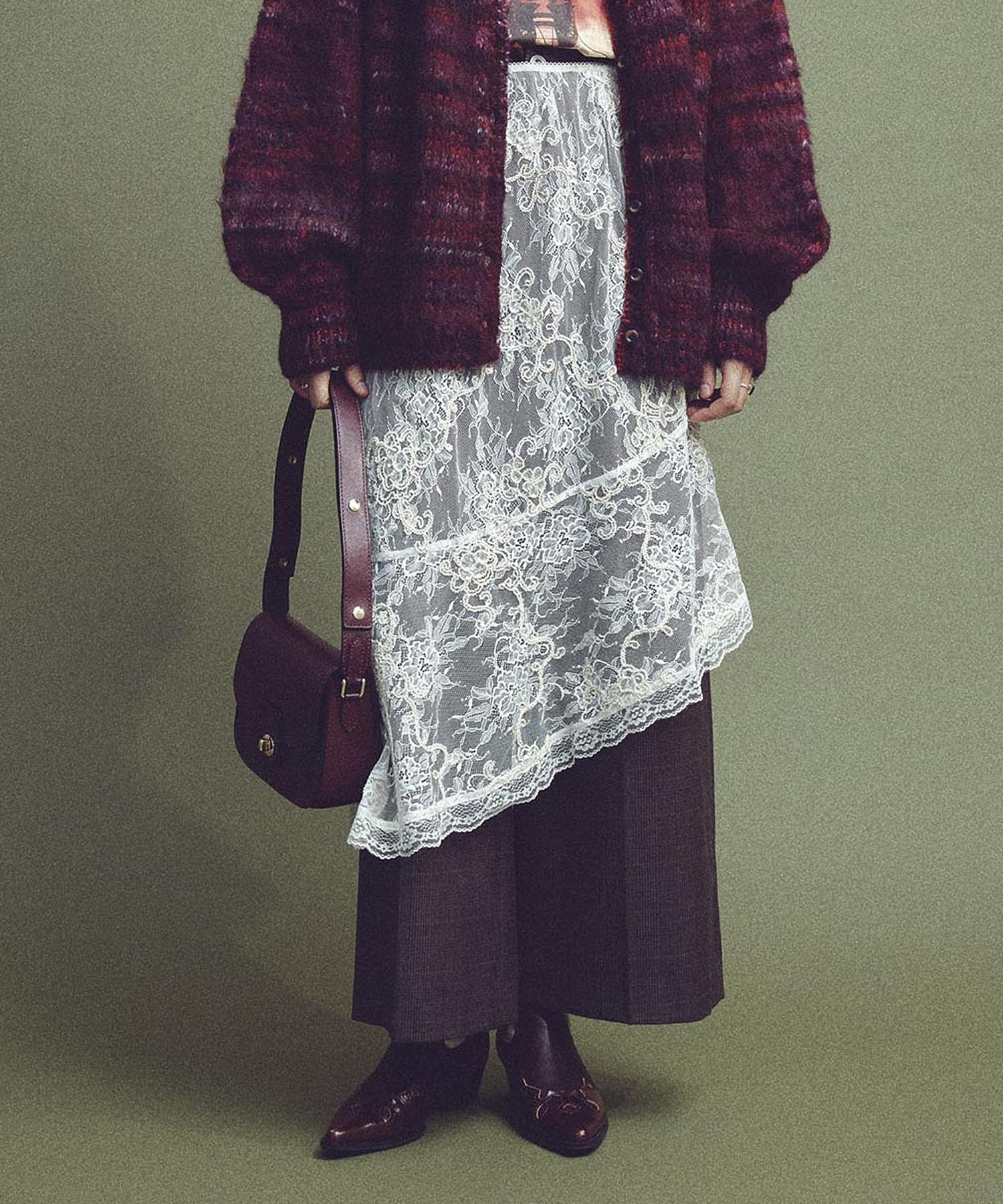 CREOLME/EMBROIDERY SHEER SKIRT