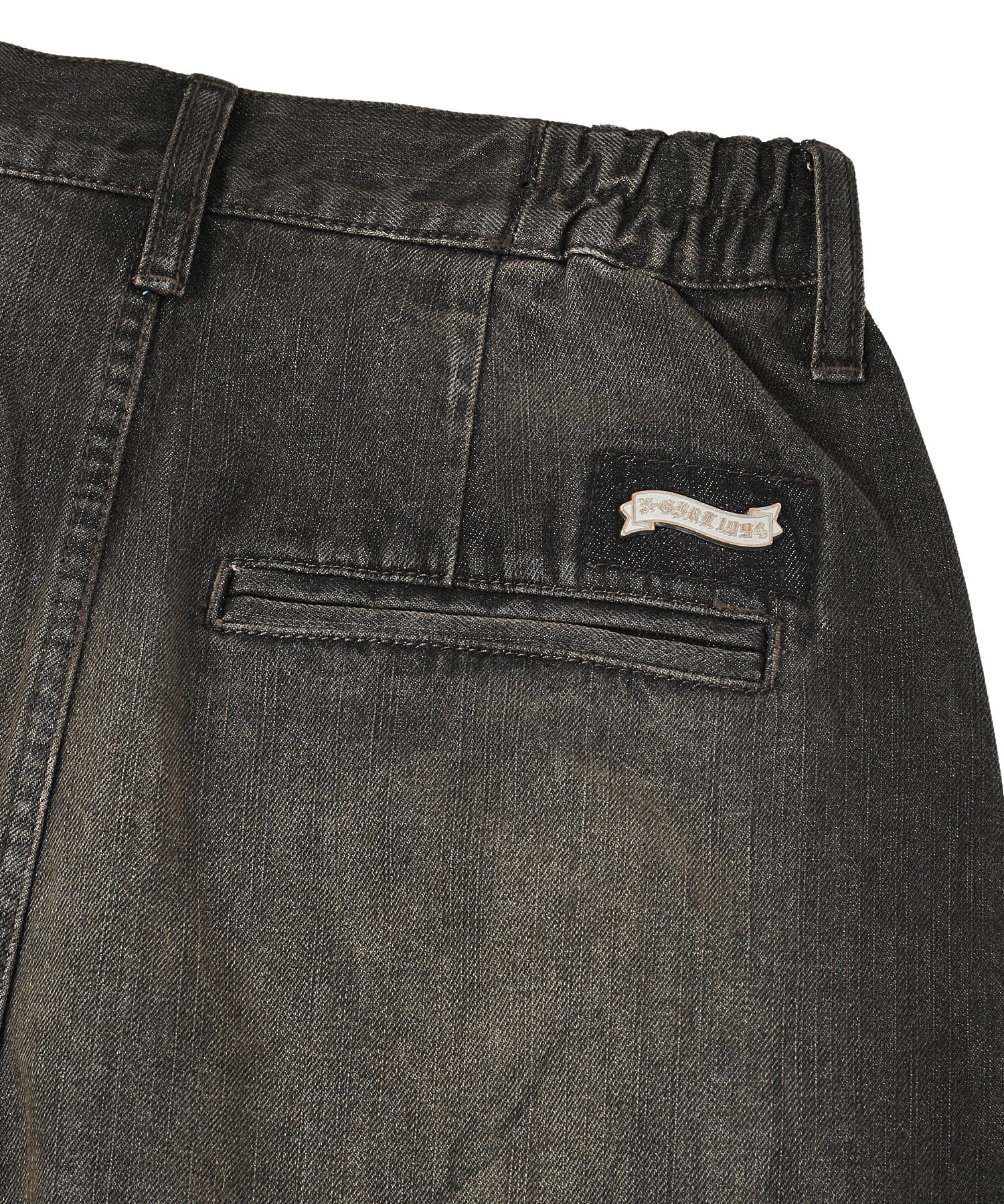 TUCK WIDE LEG DENIM PANTS