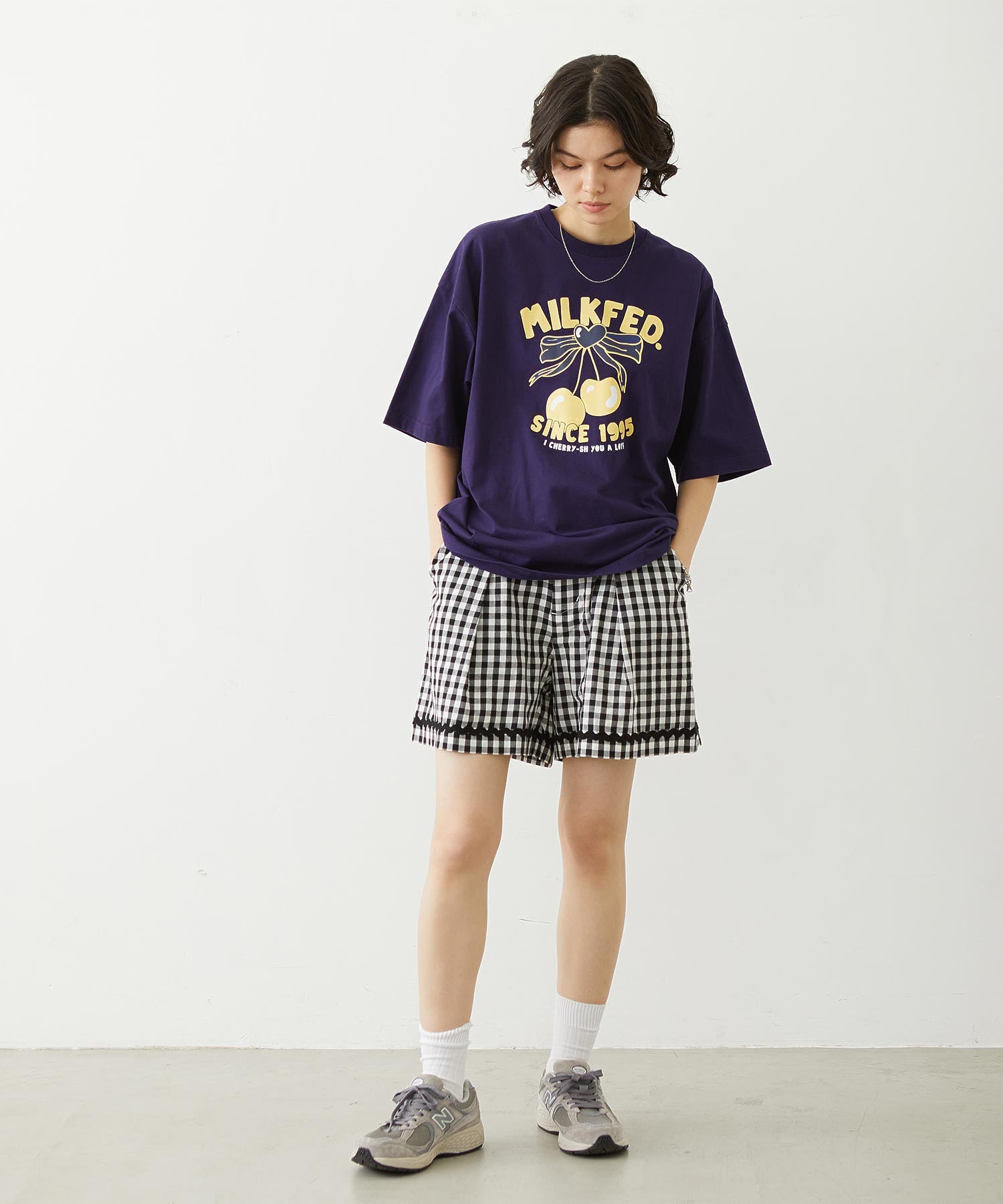 TRIMMED GINGHAM CHECK SHORTS