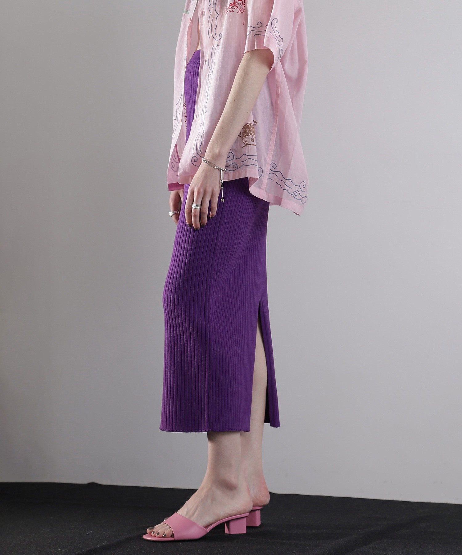 リブニットスカート