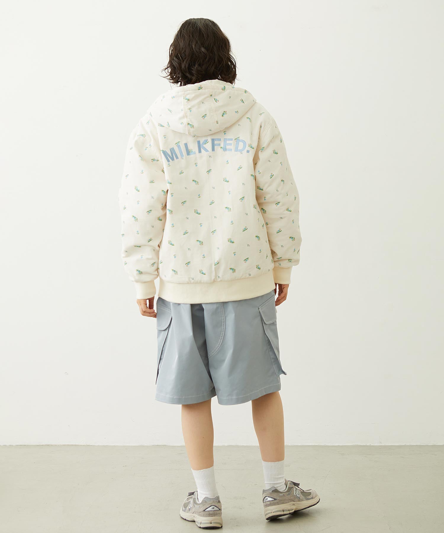 LOGO EMBROIDERED CORDUROY HOODED JACKET