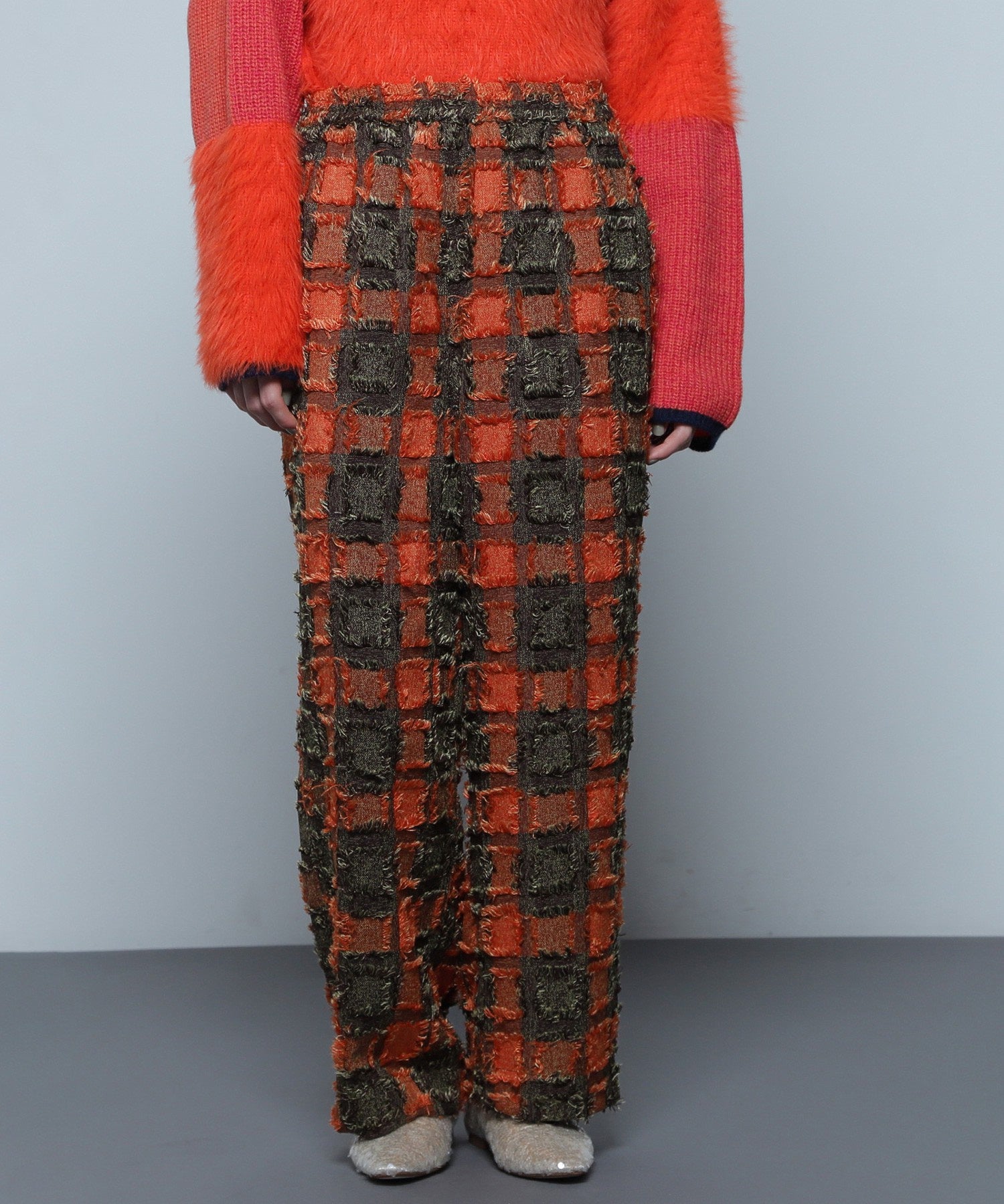 チェックイージーパンツ