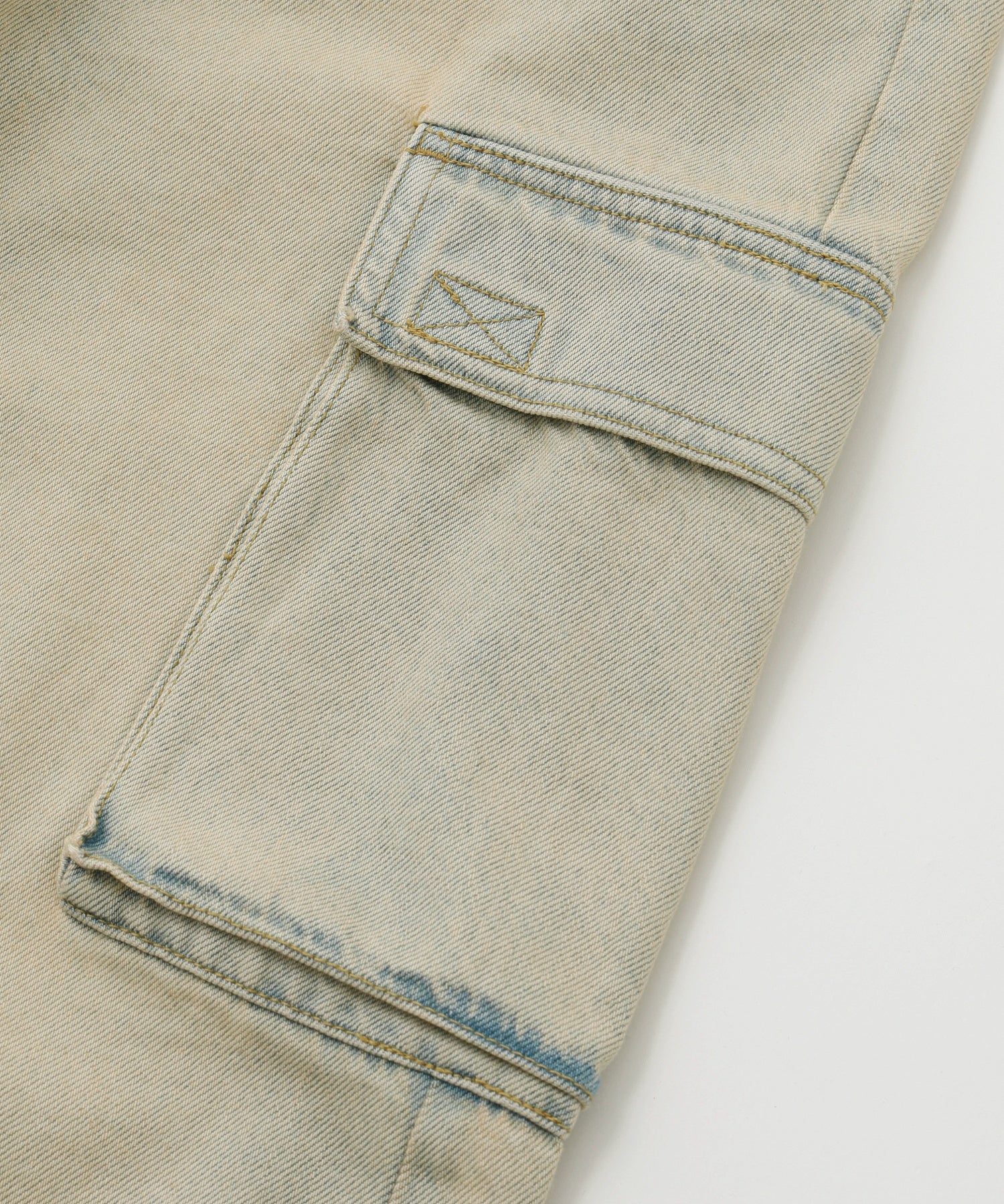 CURSIVE LOGO DENIM CARGO PANTS