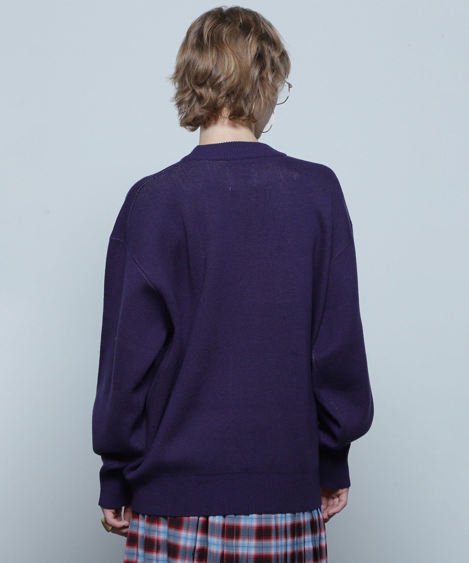 GENE HEAVENS/カレッジライクロゴ ジャカードニット