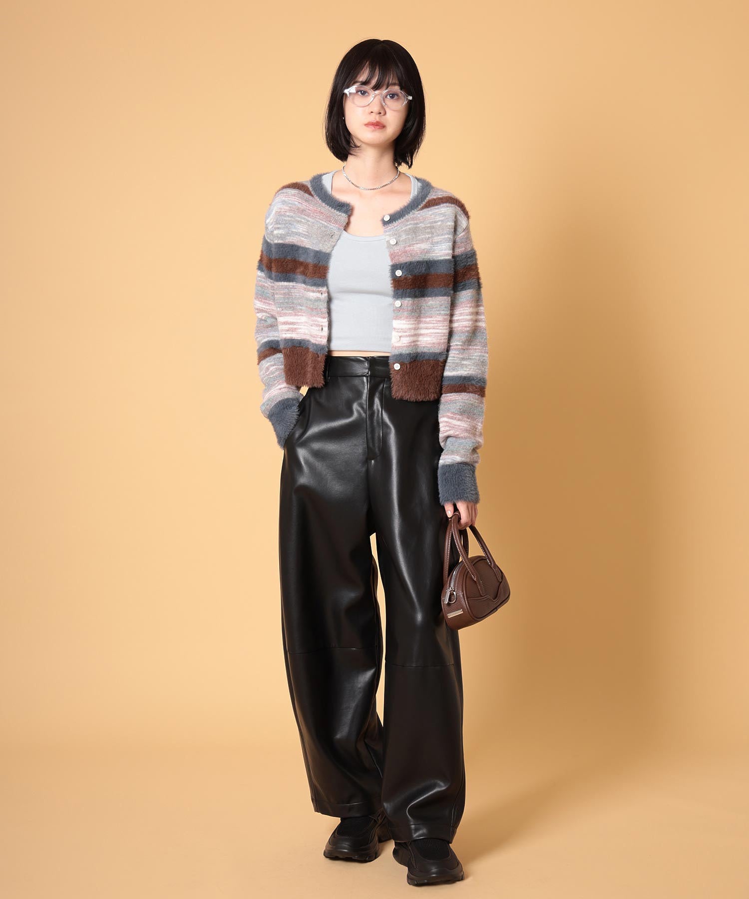 マルチボーダーシャギーカーディガン