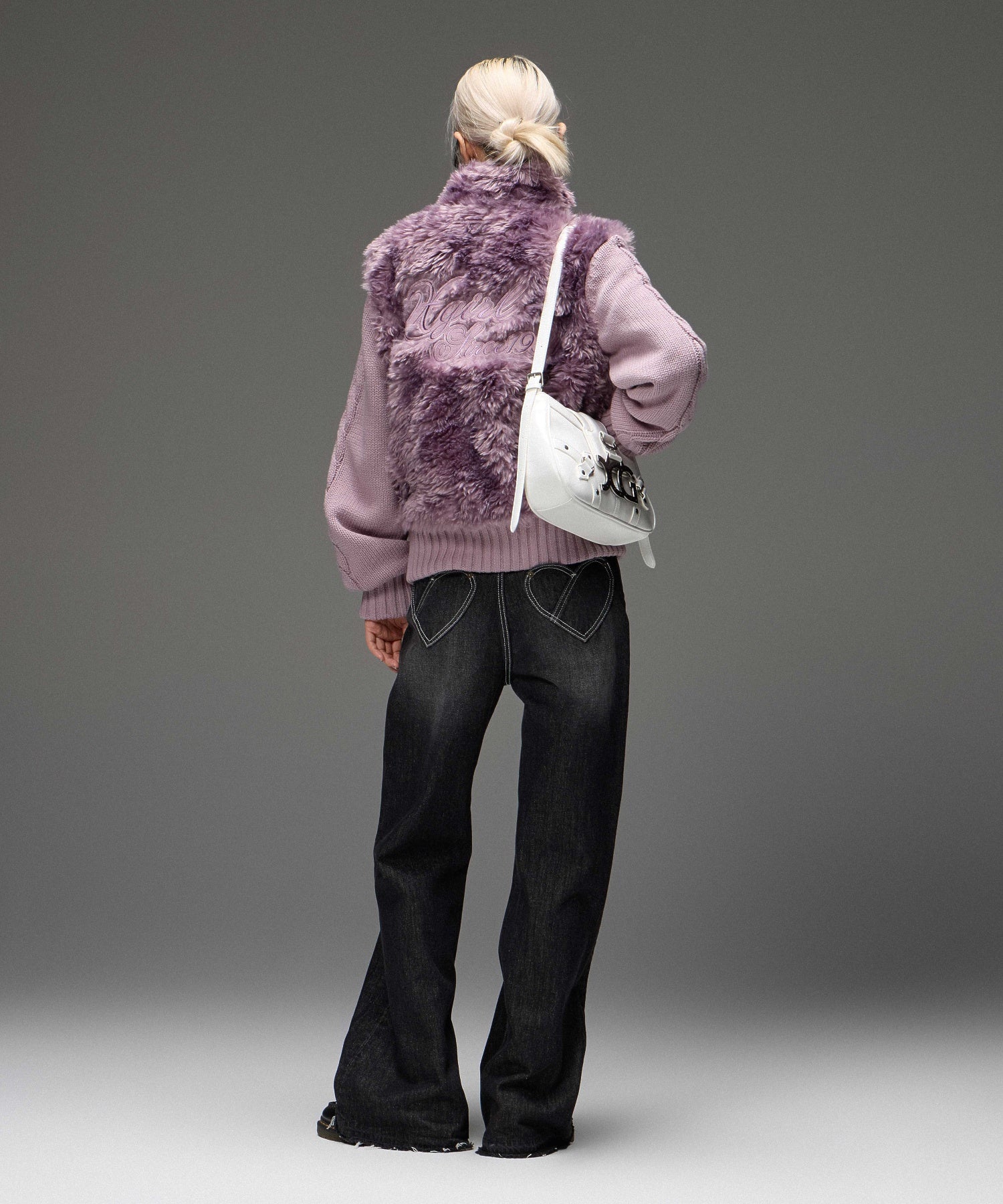 FAUX FUR AND KNIT JACKET