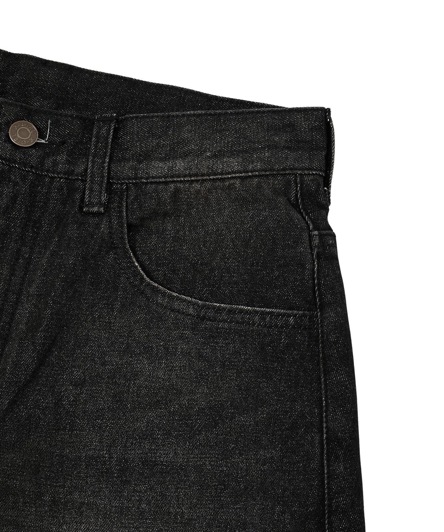 WAXED DENIM SHORTS