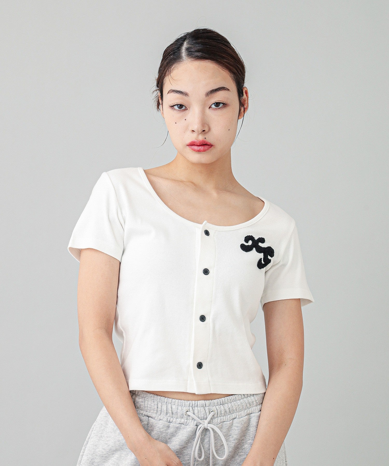 CHENILLE EMBROIDERED LOGO CARDIGAN