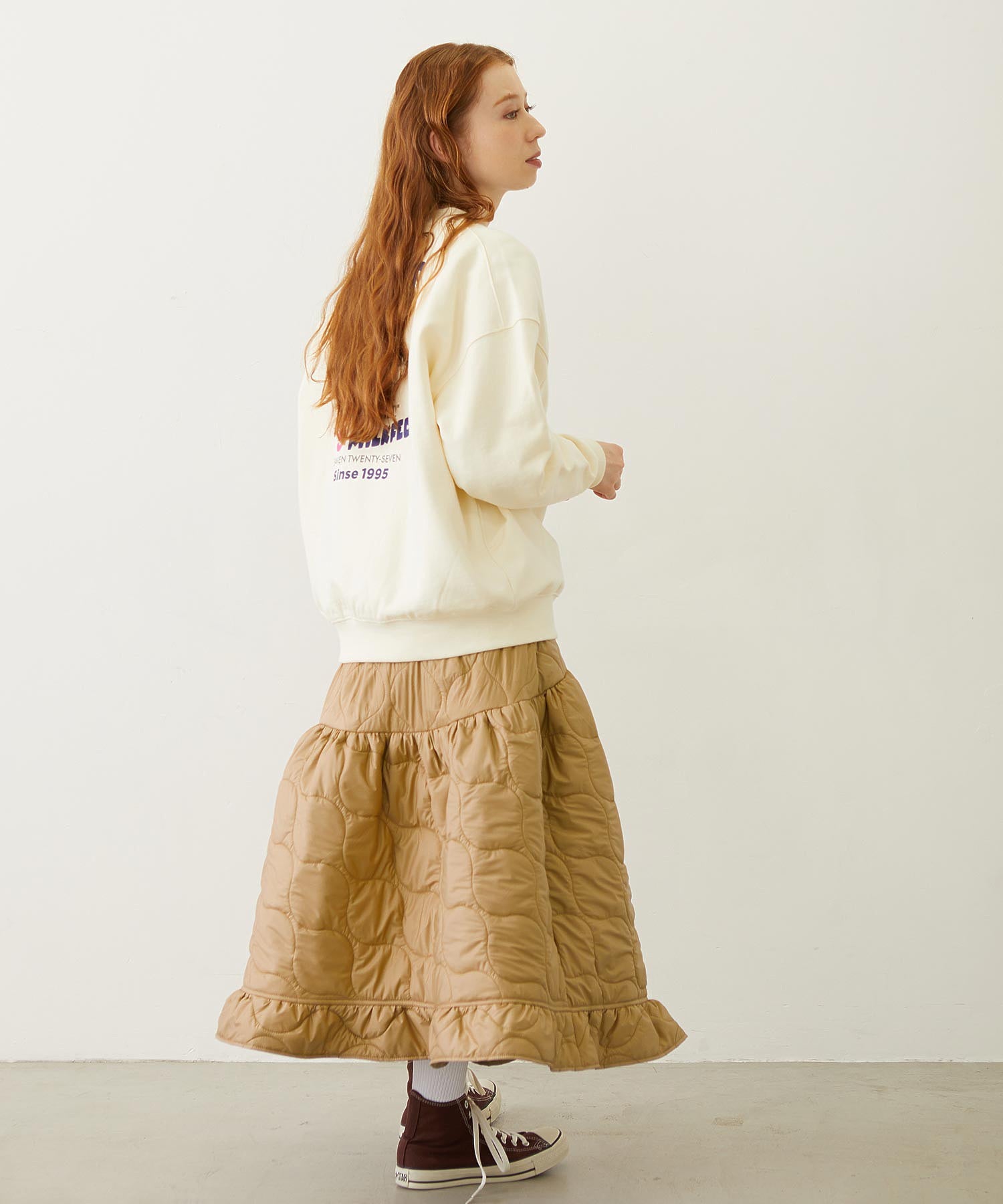 QUILTED FLARED SKIRT