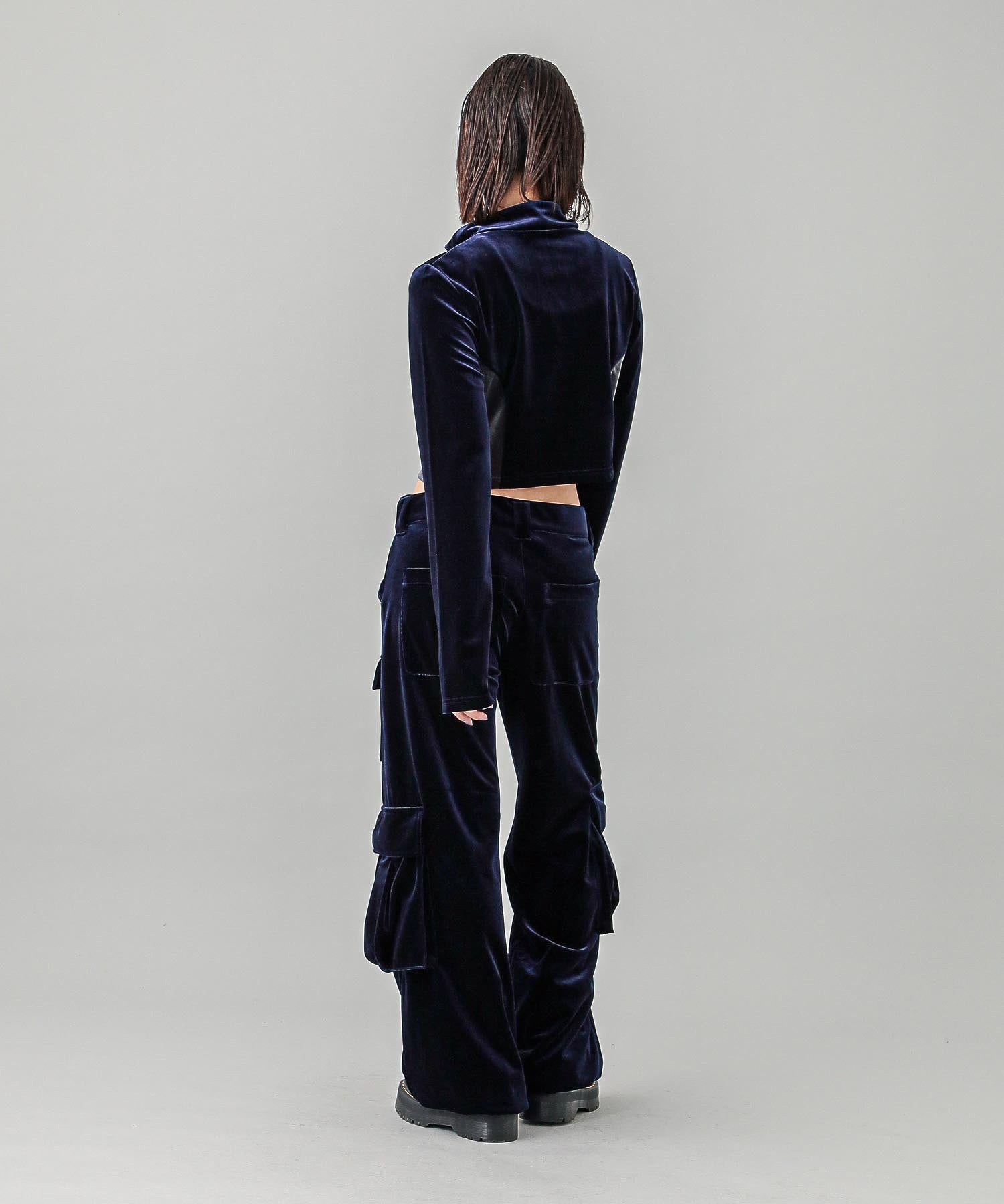 VELOUR HALF ZIP TOP