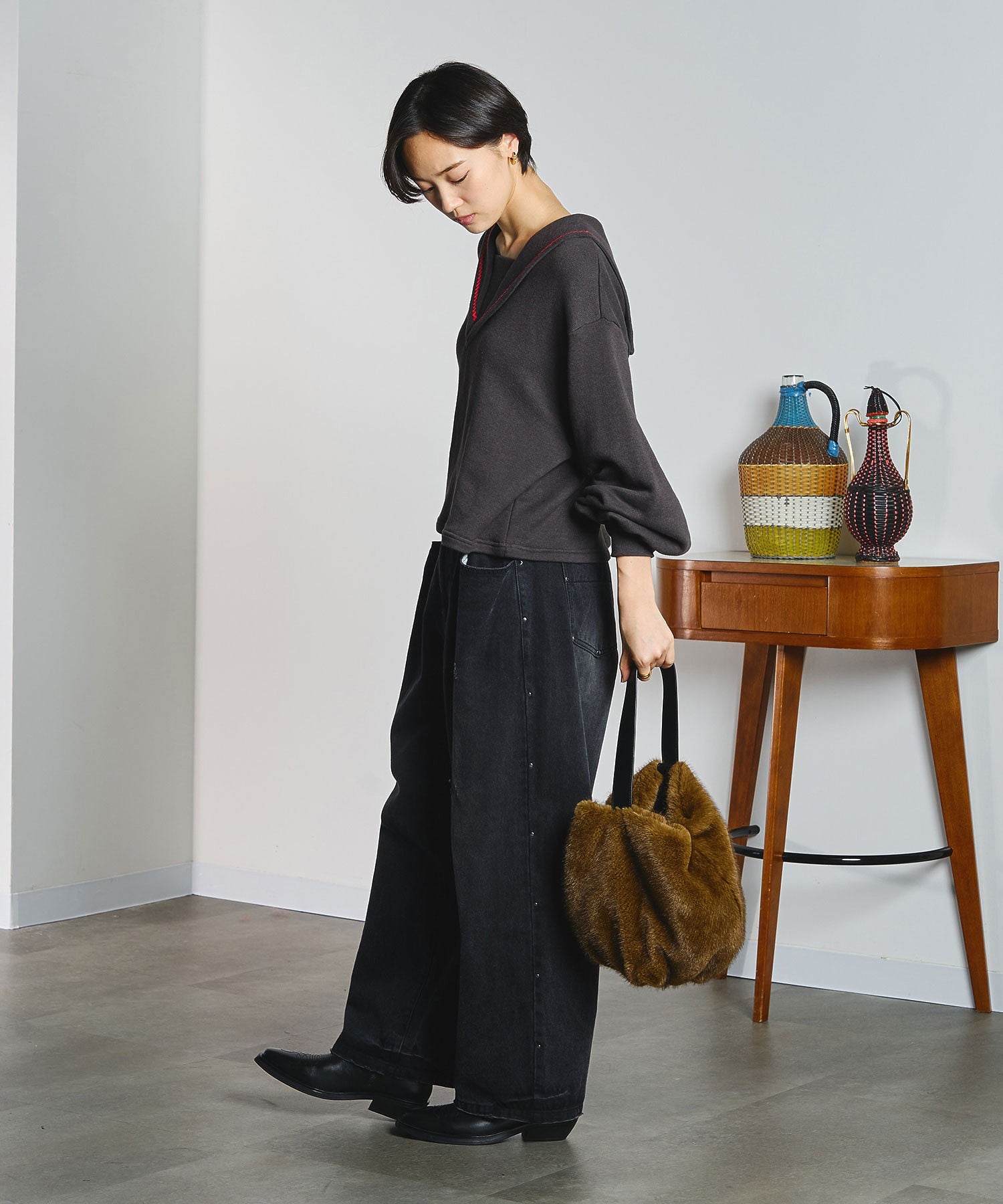 mici/RIVETED DENIM PANTS