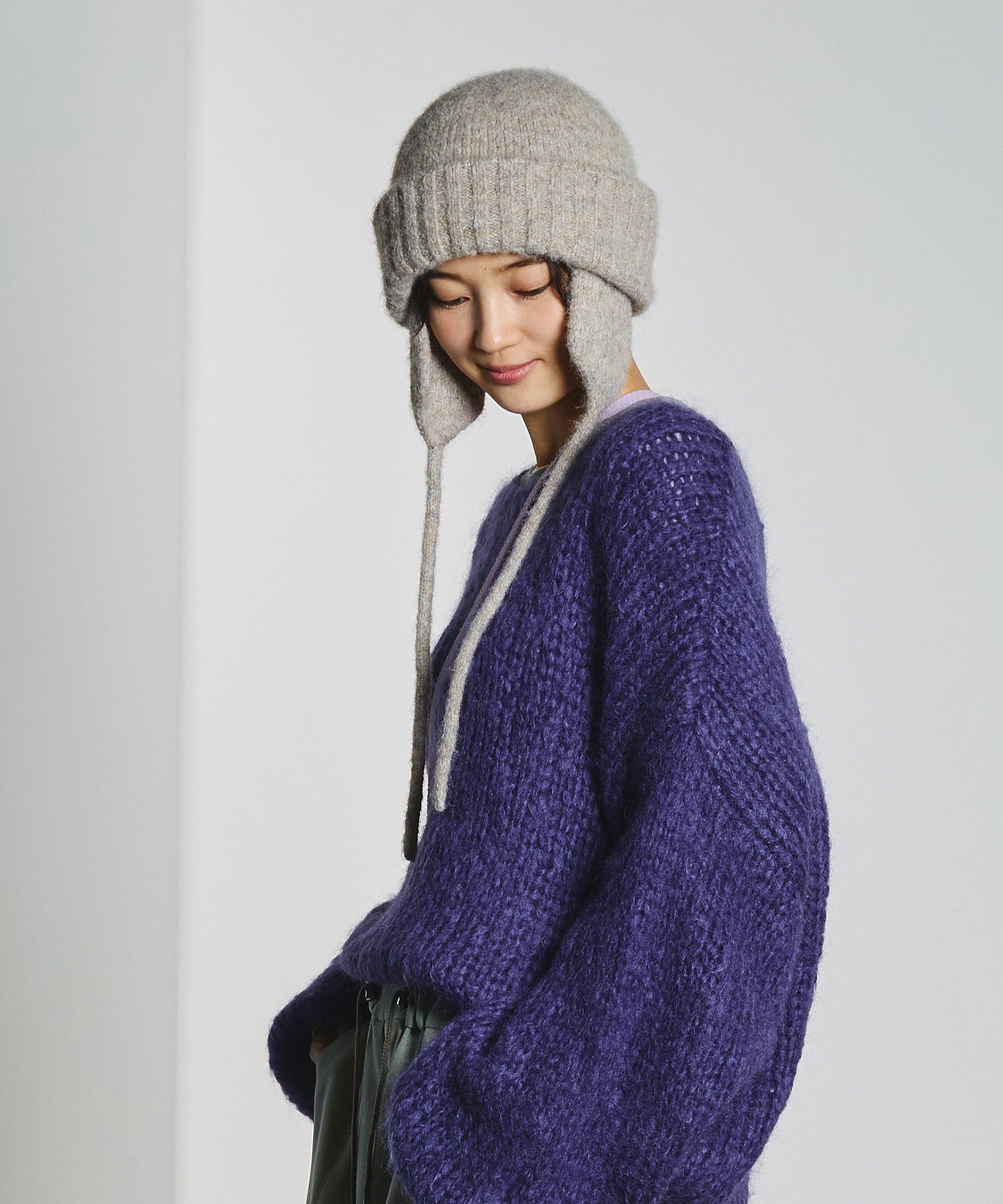 【ROSE BUD別注】EAR FLAP KNIT CAP
