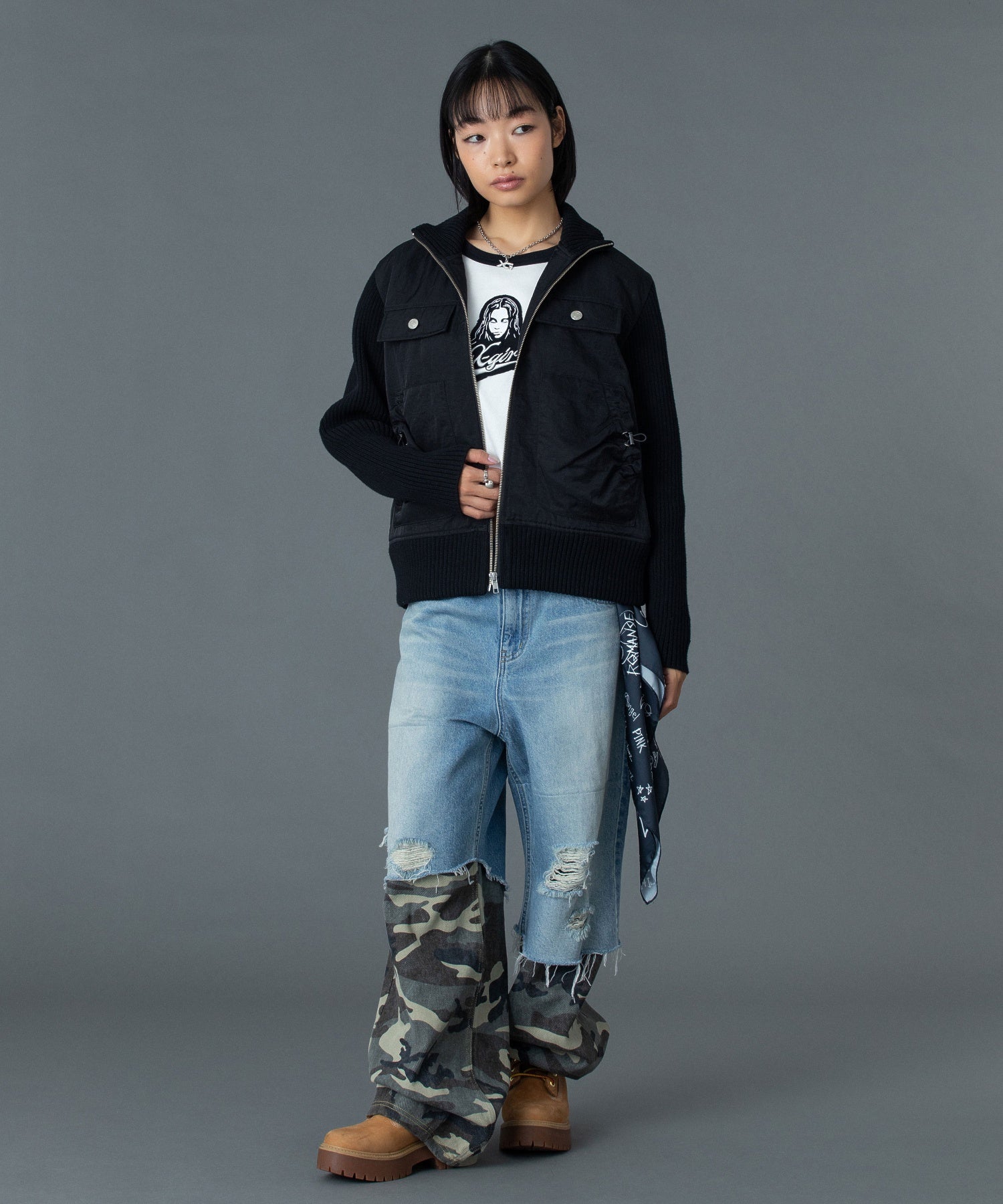 FADED CAMO LAYERED PANTS